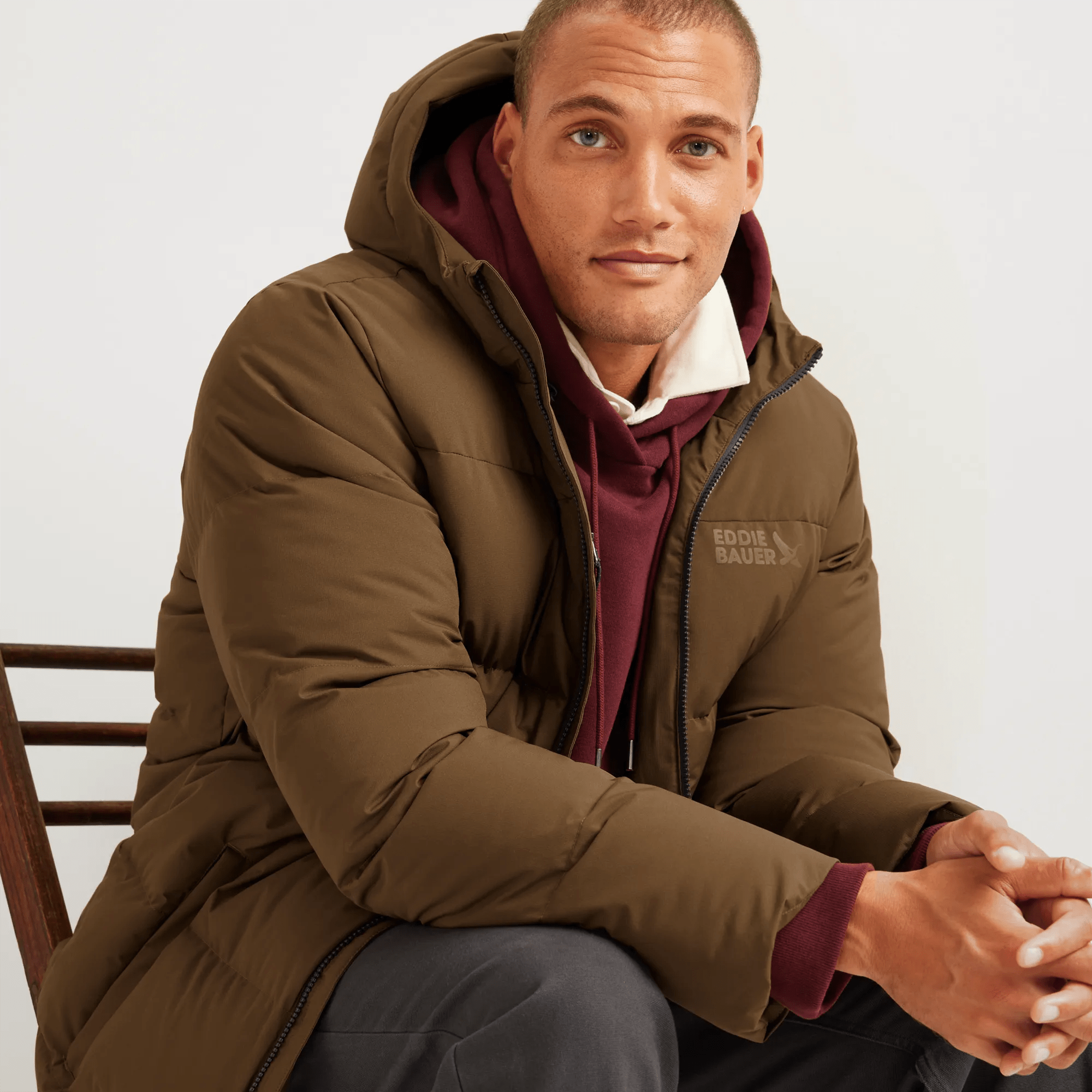 Men's Essential Down Hooded Parka - Image 3