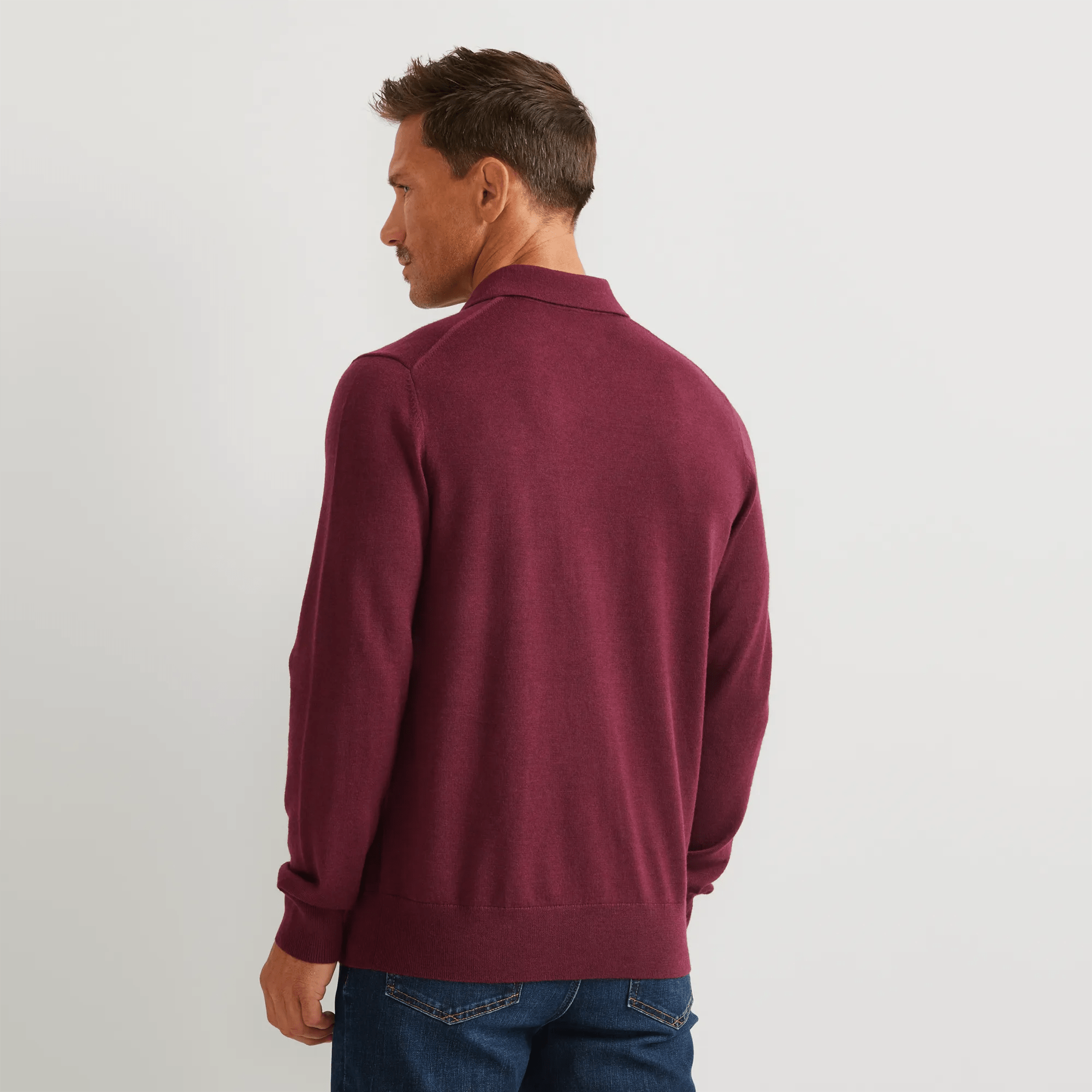 Men's Signature Merino Wool Polo Sweater - Image 2