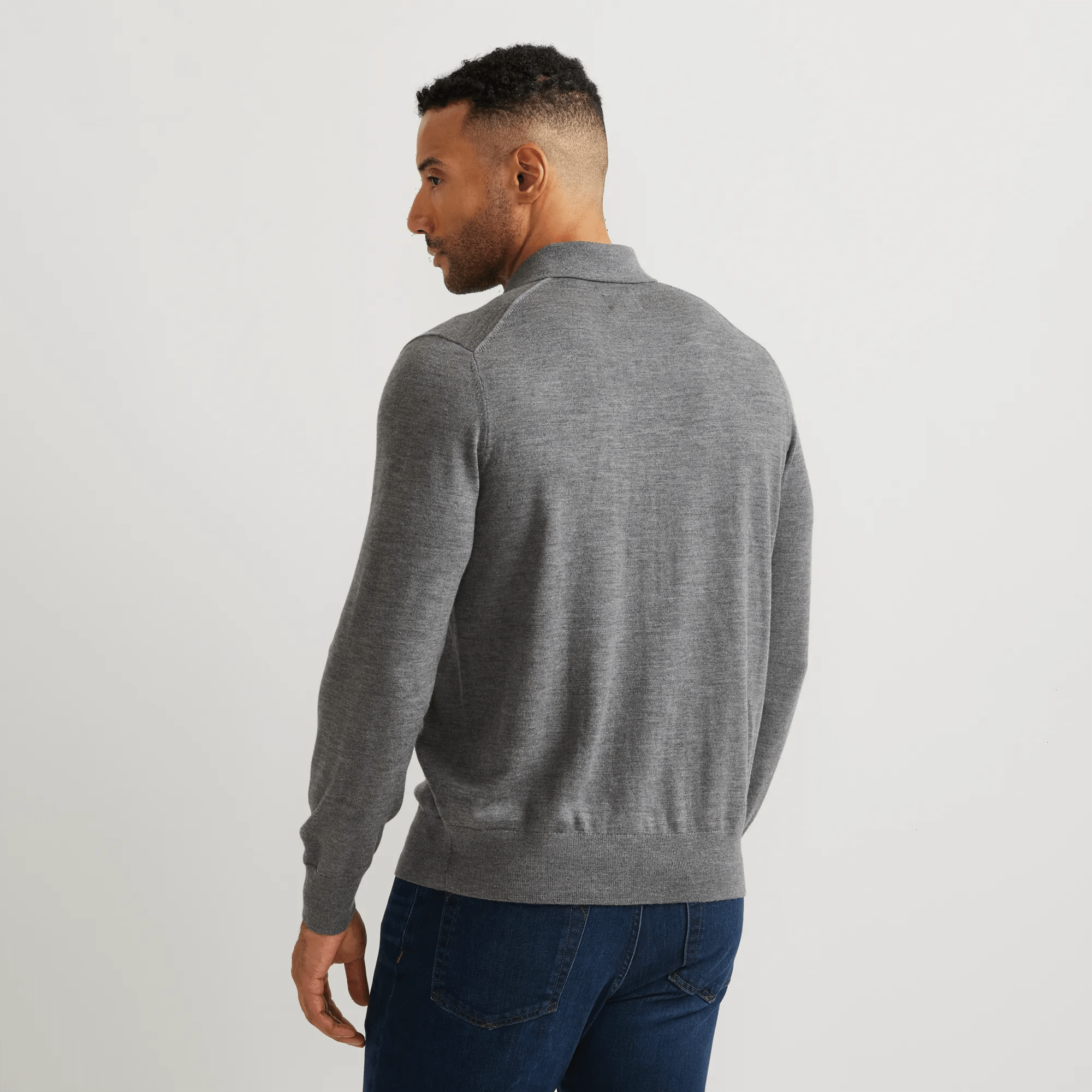 Men's Signature Merino Wool Polo Sweater - Image 2