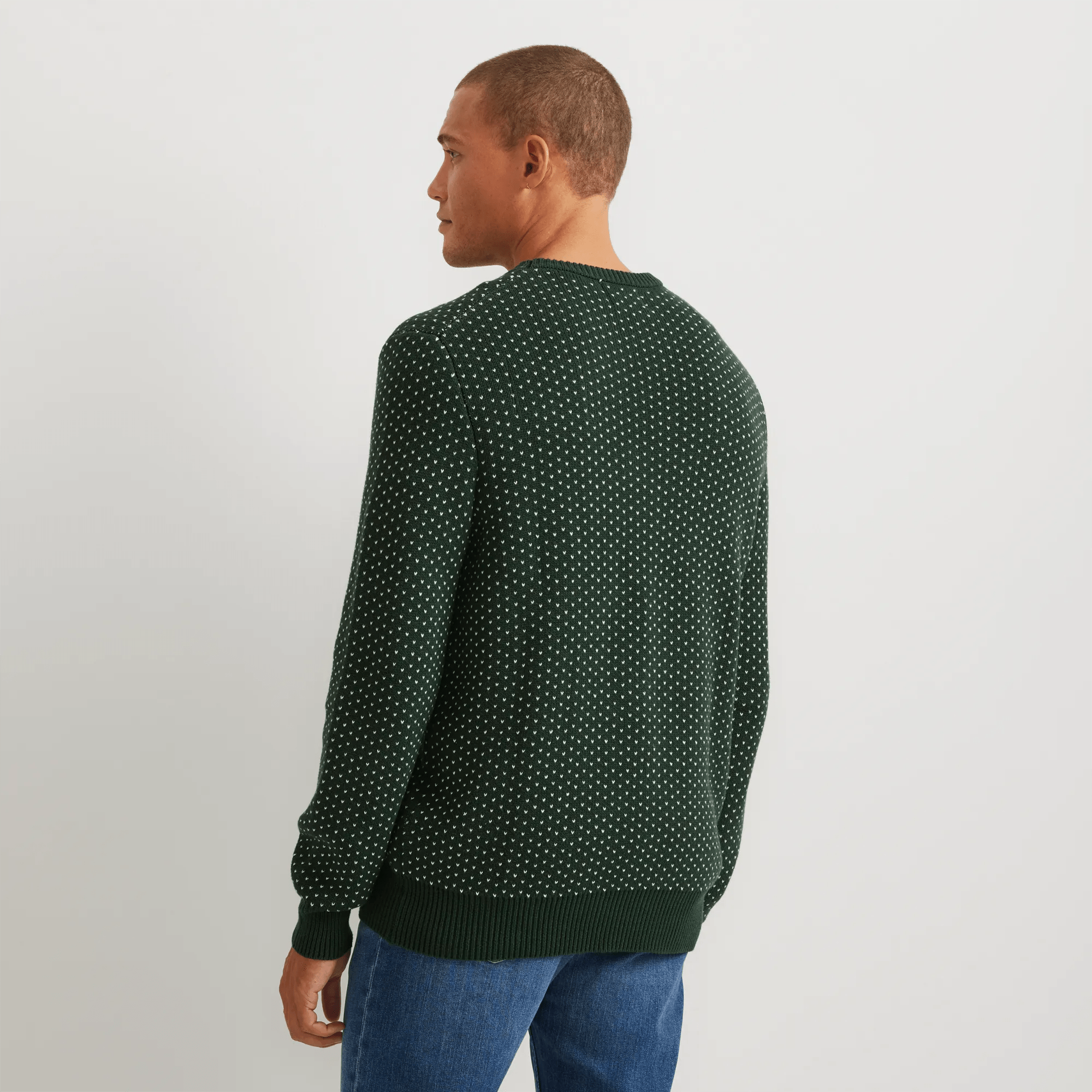 Men's Signature Crewneck Sweater - Bird's Eye - Image 2