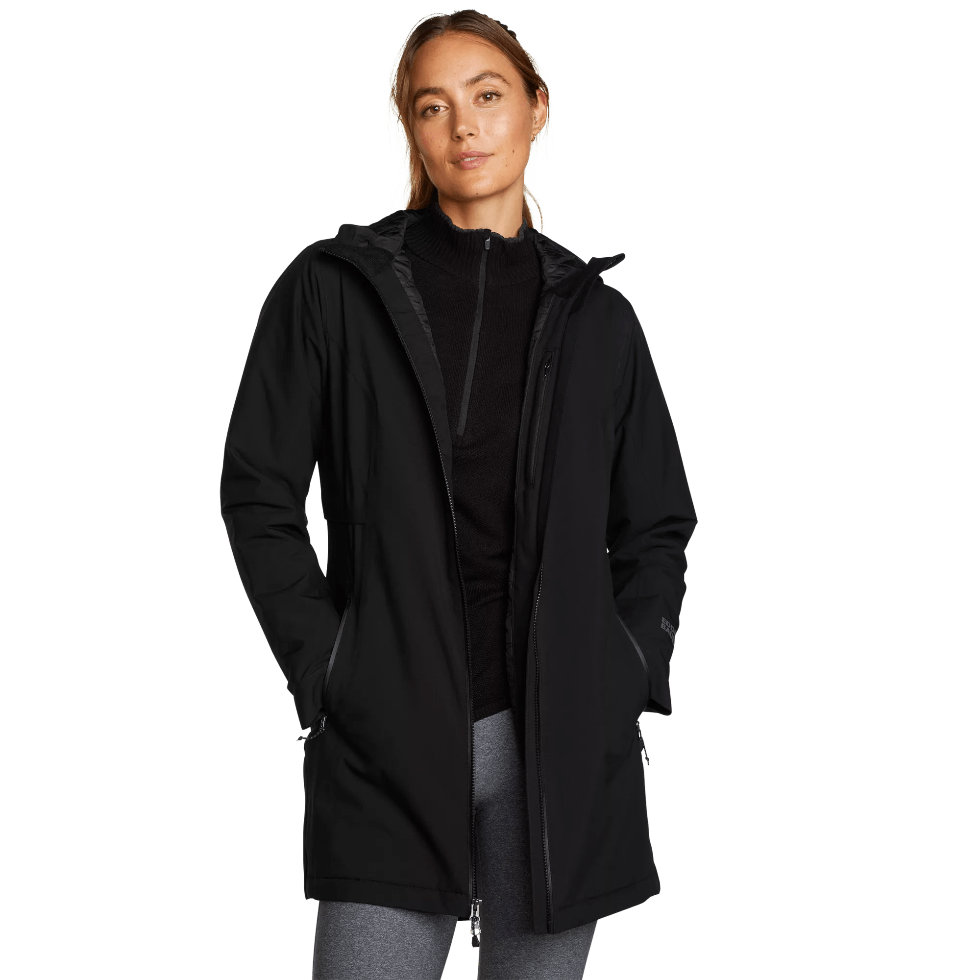 Women's Cloud Cap Stretch Insulated Waterproof Trench Coat - Image 3
