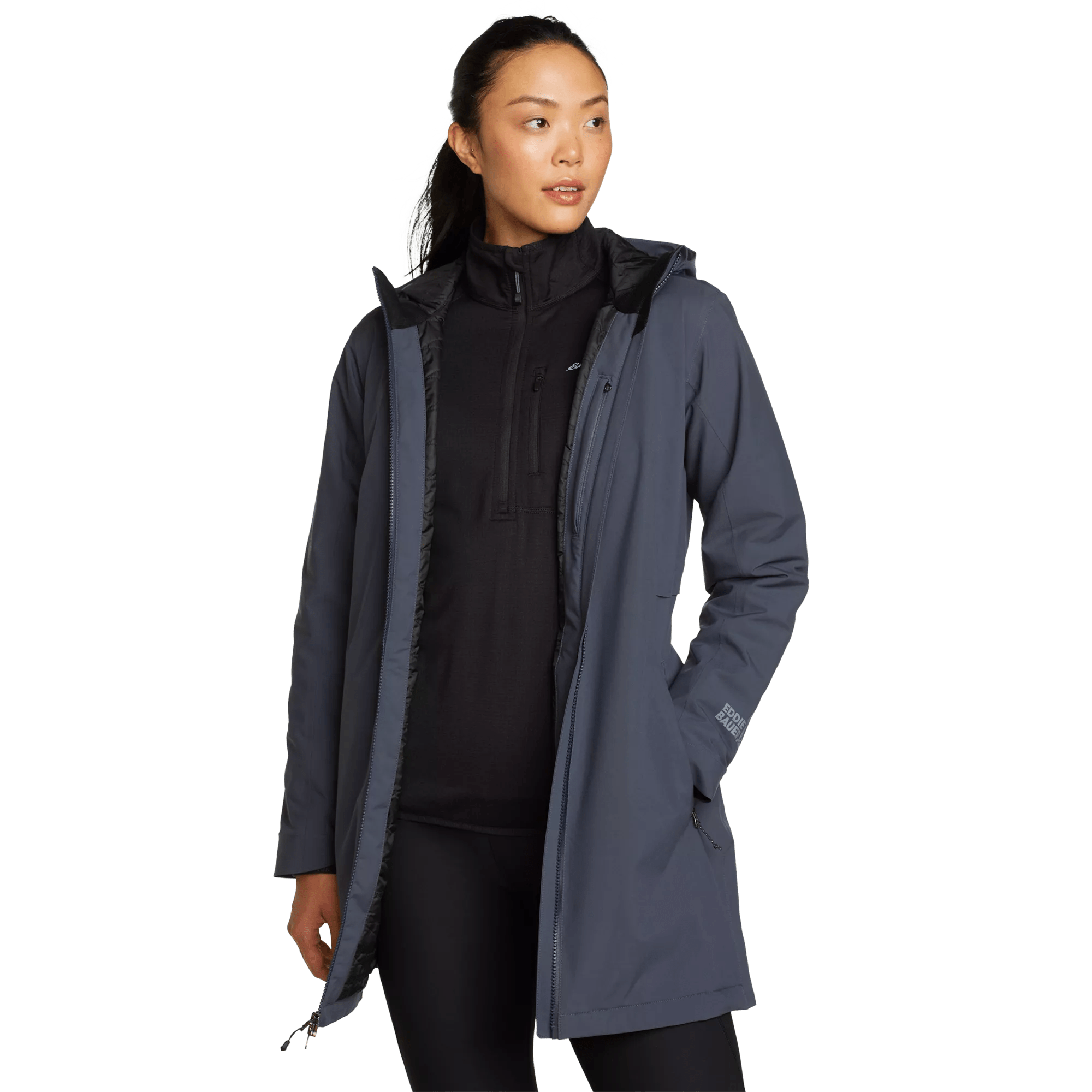 Women's Cloud Cap Stretch Insulated Waterproof Trench Coat - Image 4