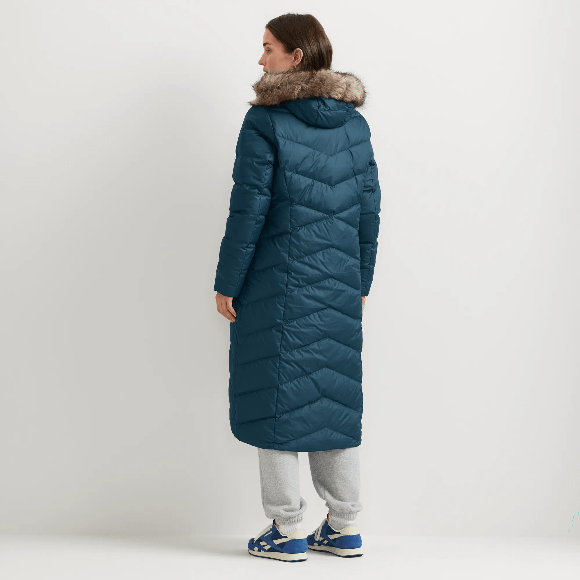 Women's Classic Down Hooded Duffle Coat - Image 2