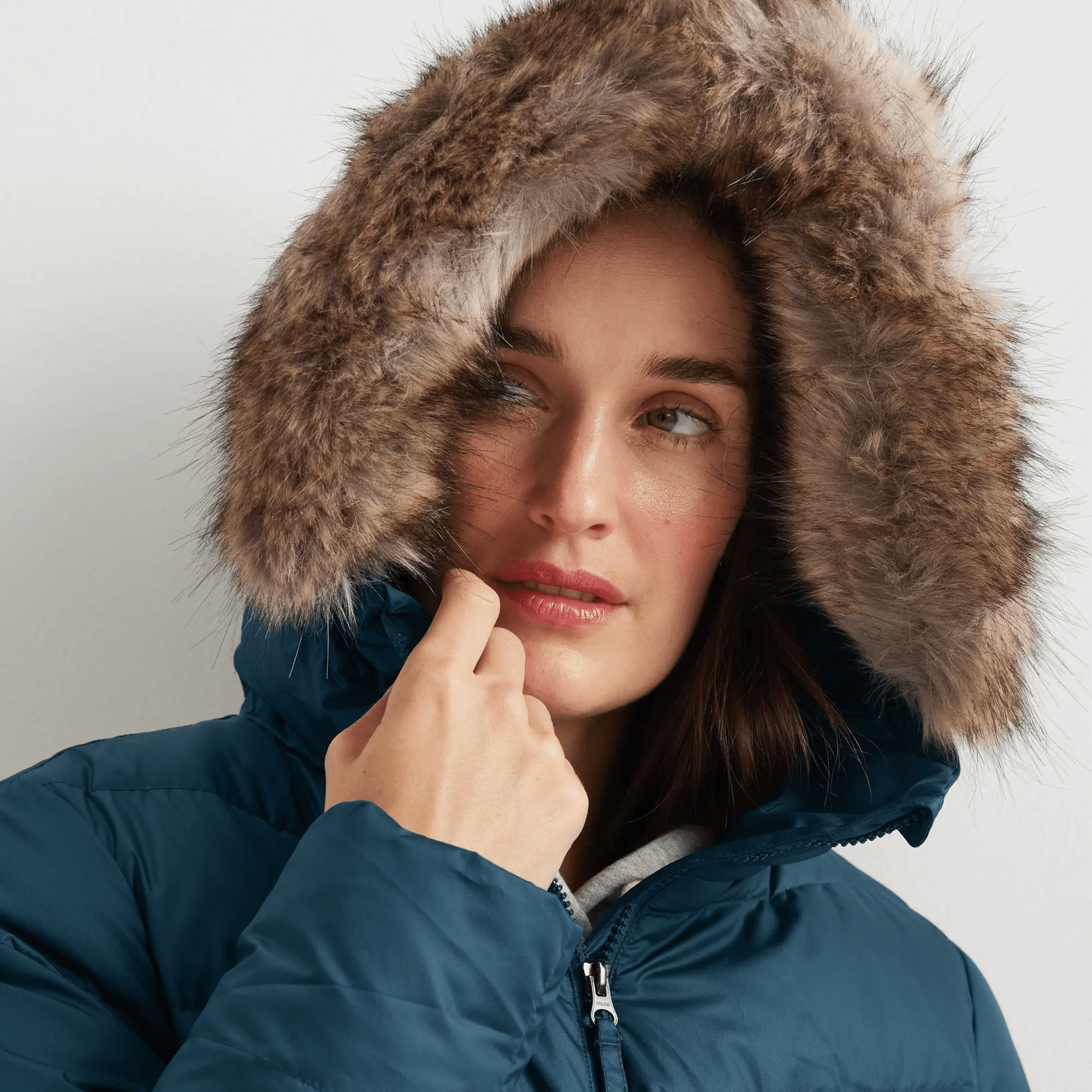Women's Classic Down Hooded Duffle Coat - Image 3