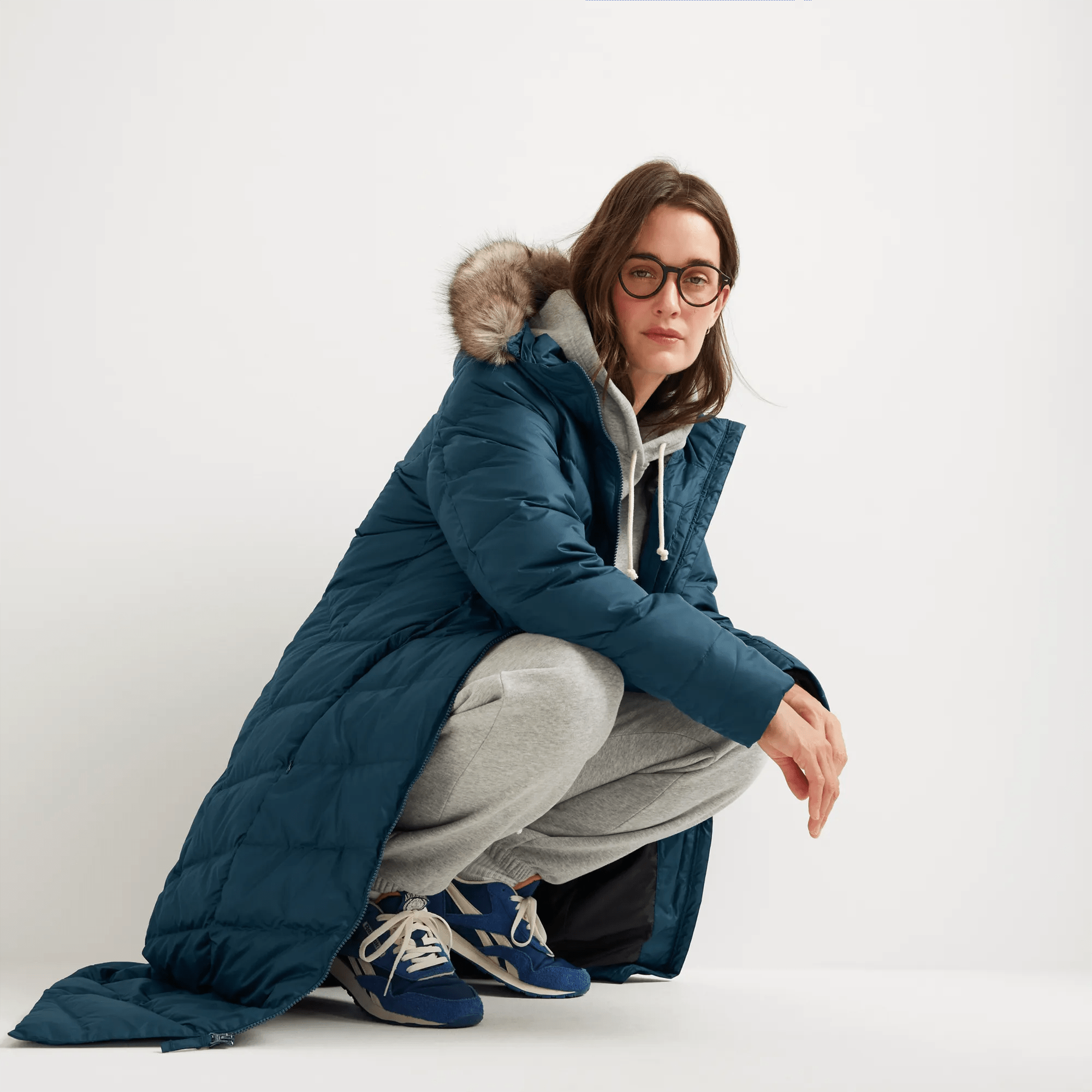 Women's Classic Down Hooded Duffle Coat - Image 3