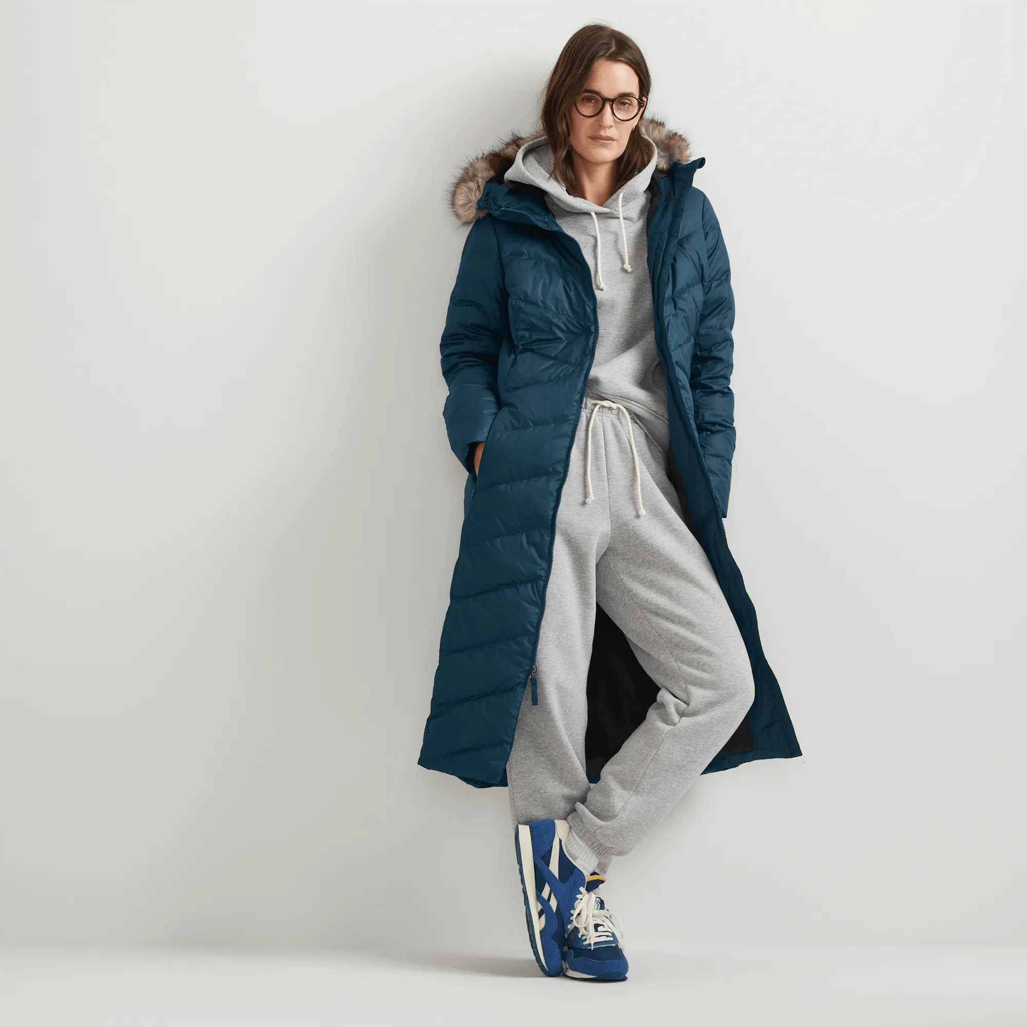 Women's Classic Down Hooded Duffle Coat - Image 4