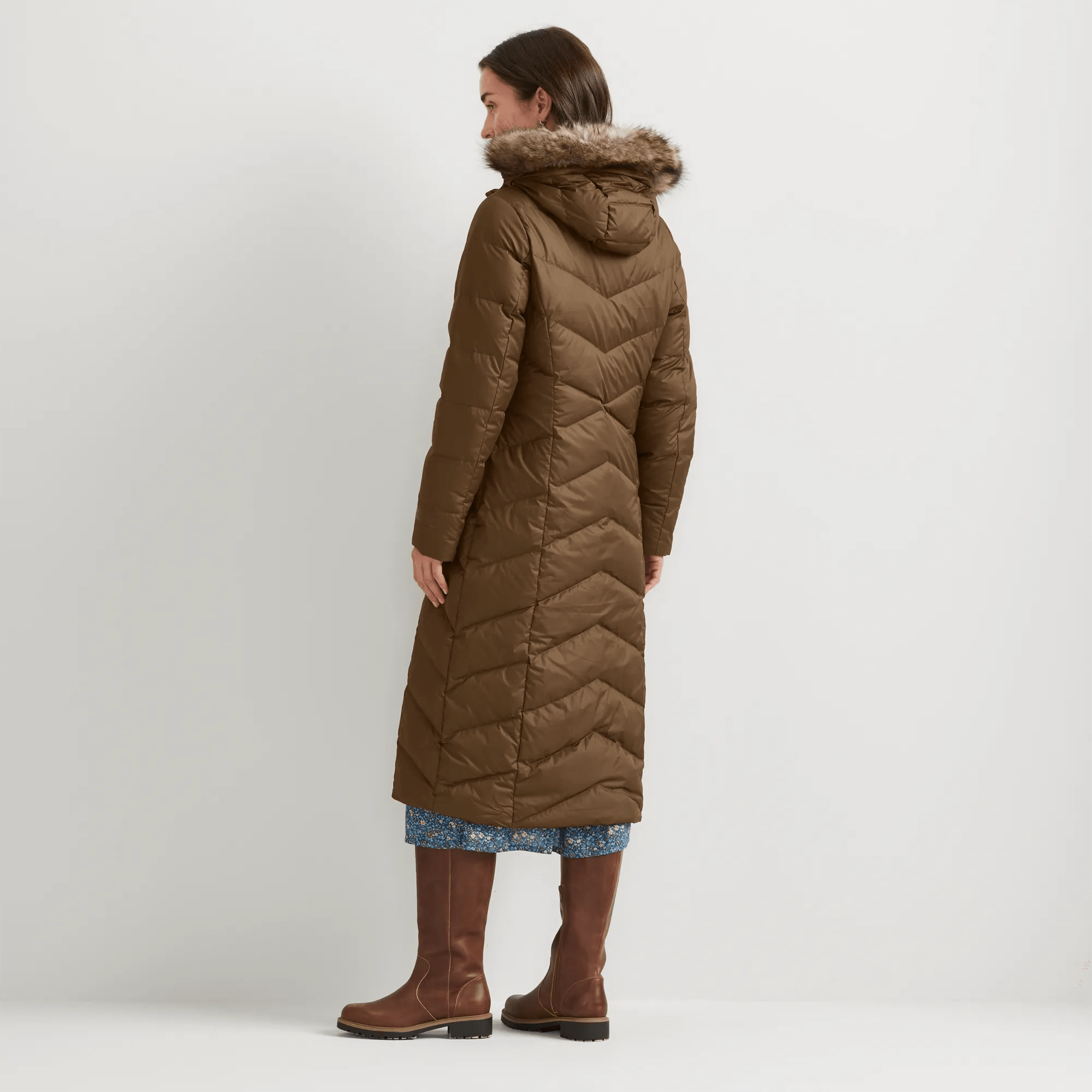 Women's Classic Down Hooded Duffle Coat - Image 2