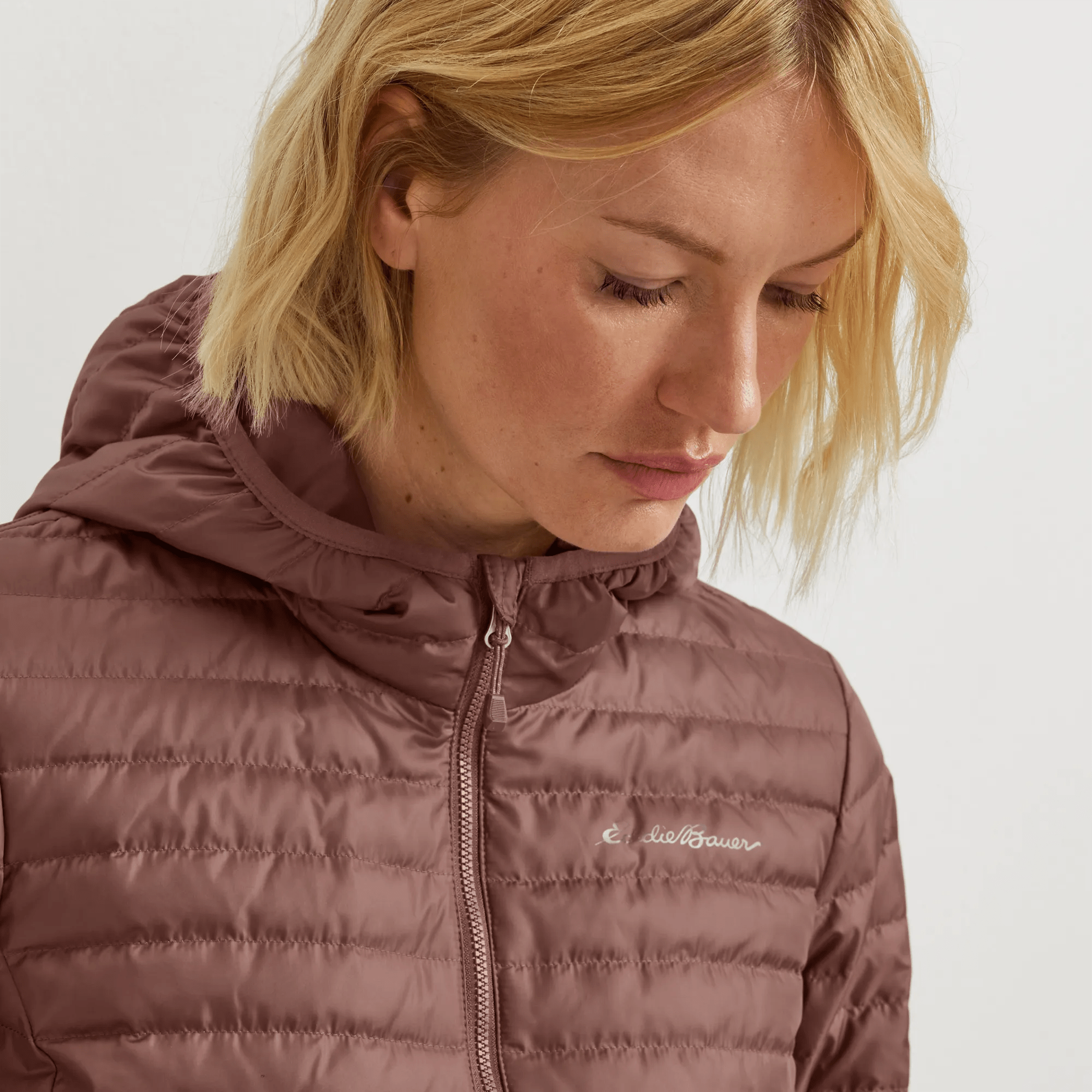 Women's Microlight Packable Down Hooded Jacket - Image 3