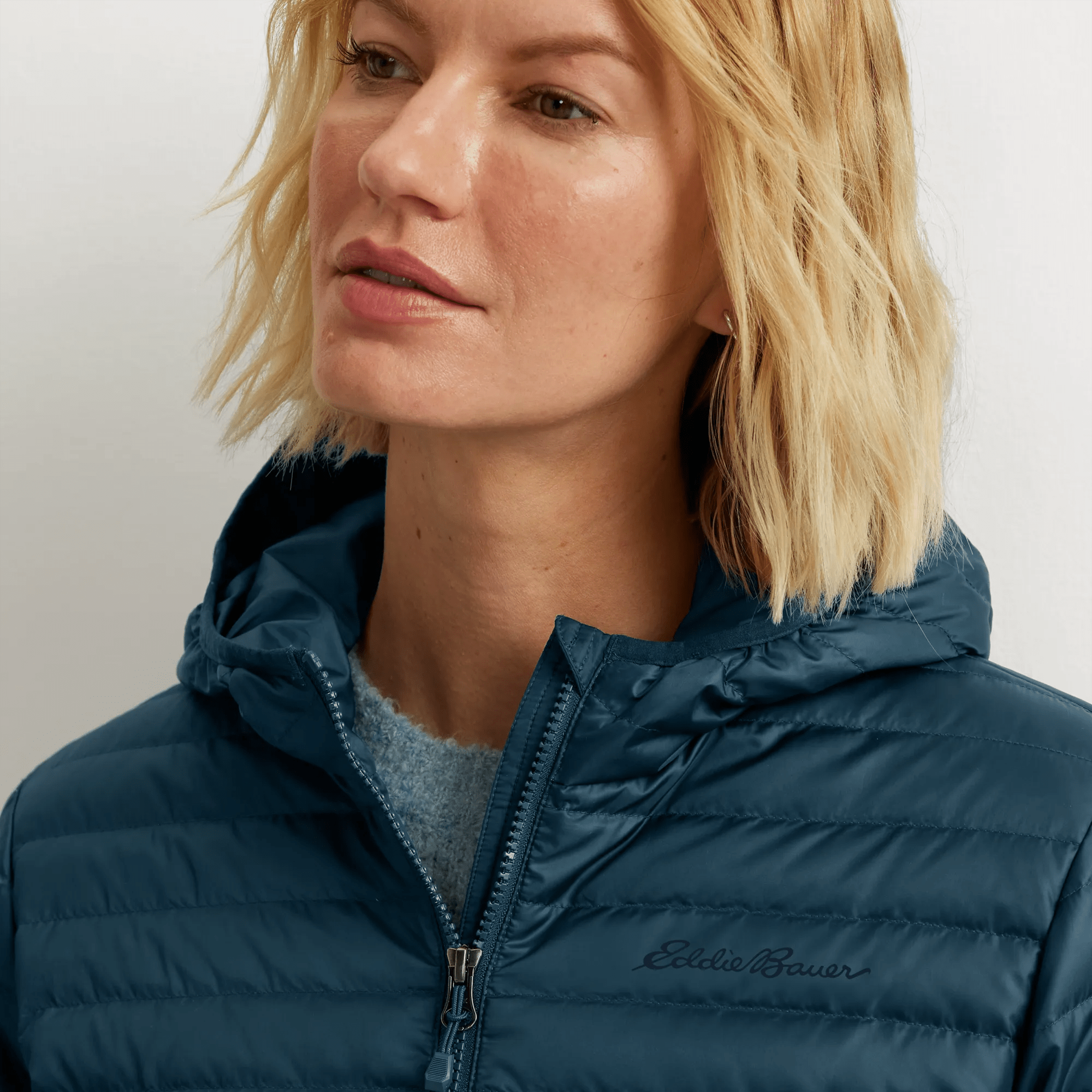 Women's Microlight Packable Down Hooded Parka - Image 3