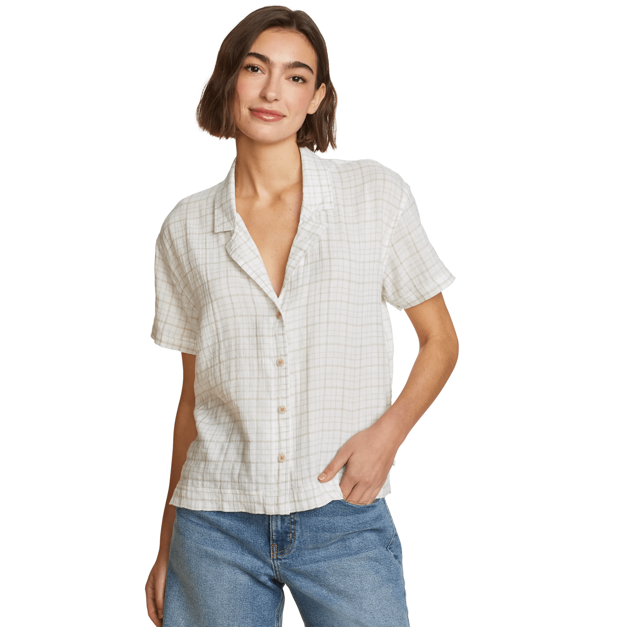 Women's High Tide Short-Sleeve Cropped Flannel - Image 3