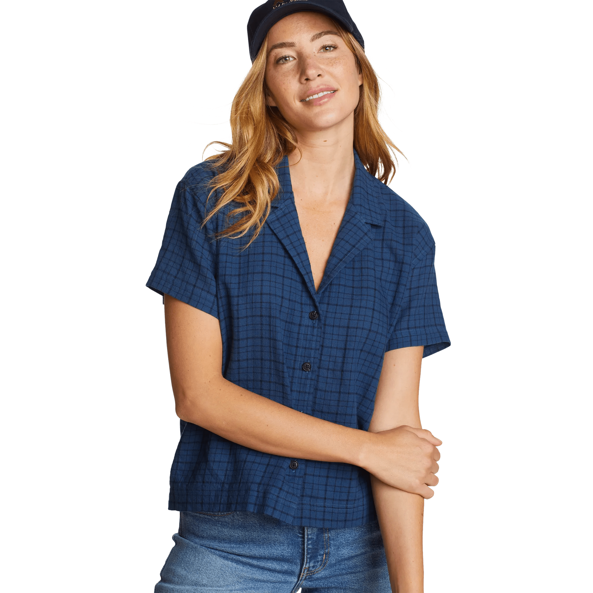 Women's High Tide Short-Sleeve Cropped Flannel - Image 3