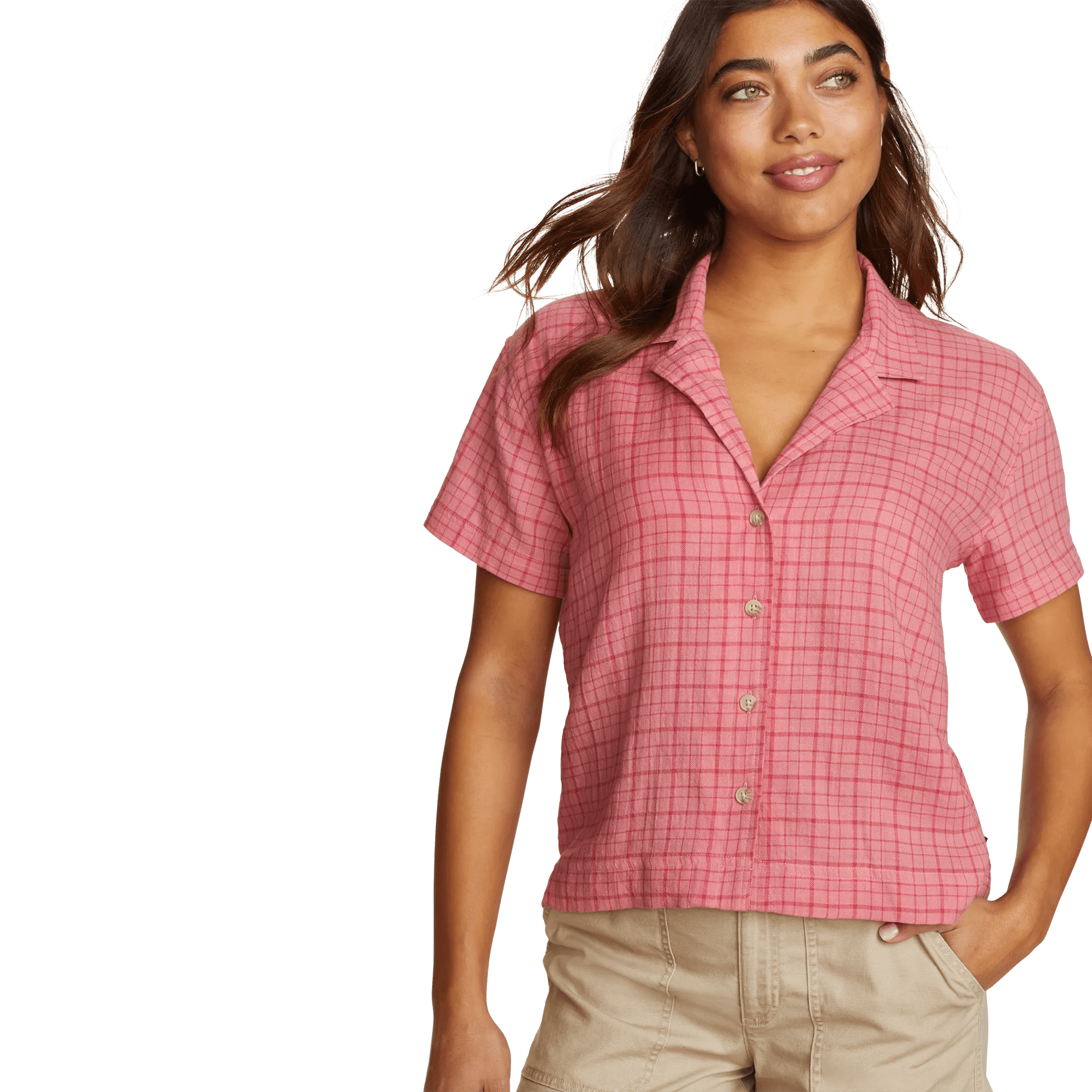 Women's High Tide Short-Sleeve Cropped Flannel - Image 3