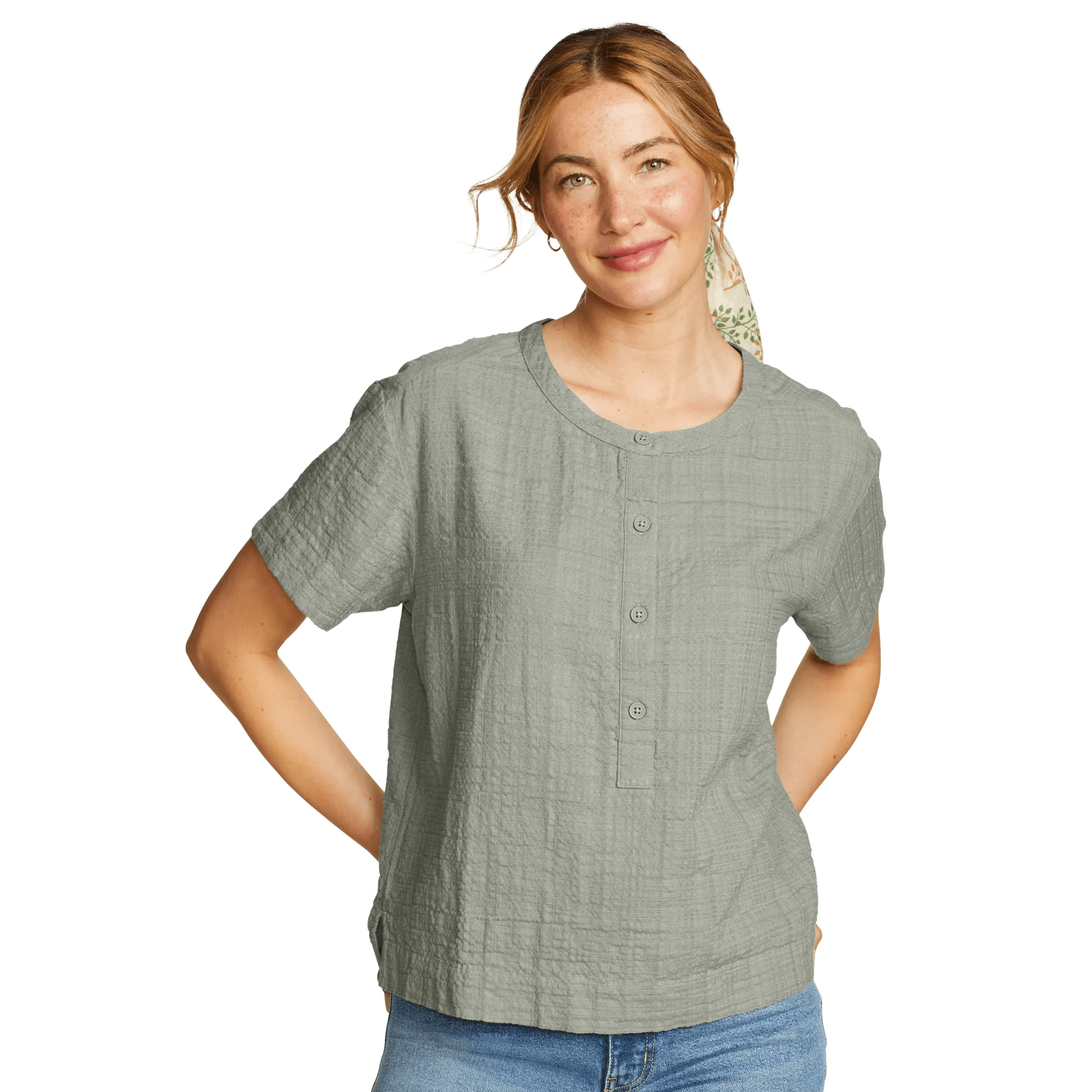 Women's Sun¡¯s Up Short-Sleeve Gauze Shirt - Image 3