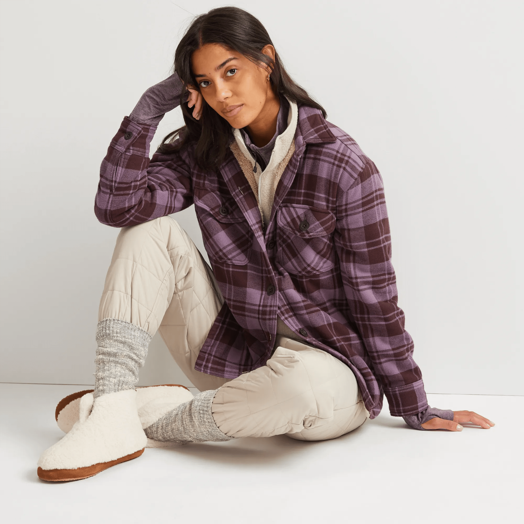 Women's Heritage Faux Shearling-Bonded Shirt Jacket - Image 3