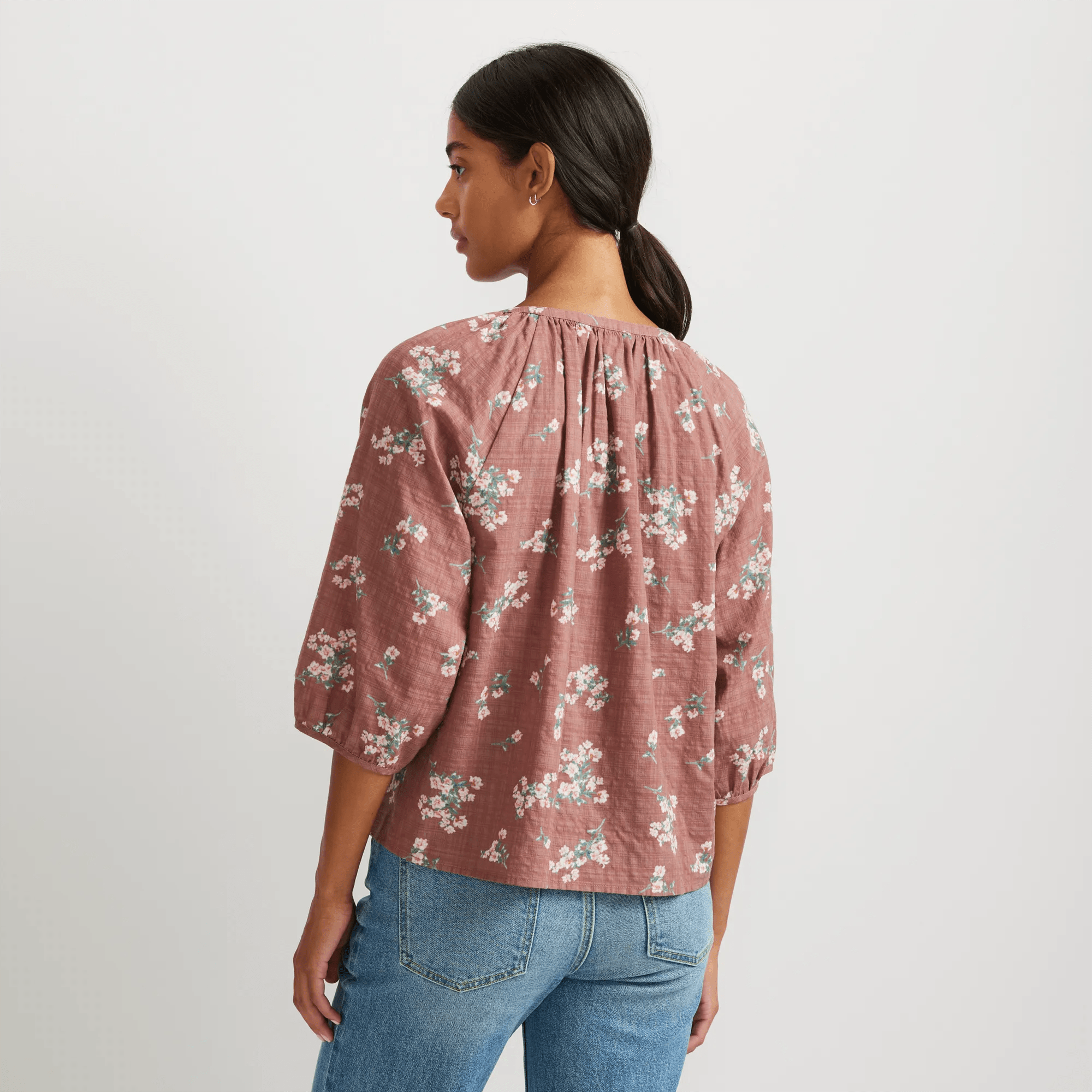 Women's Meadow Texture Quarter-Sleeve Top - Image 2