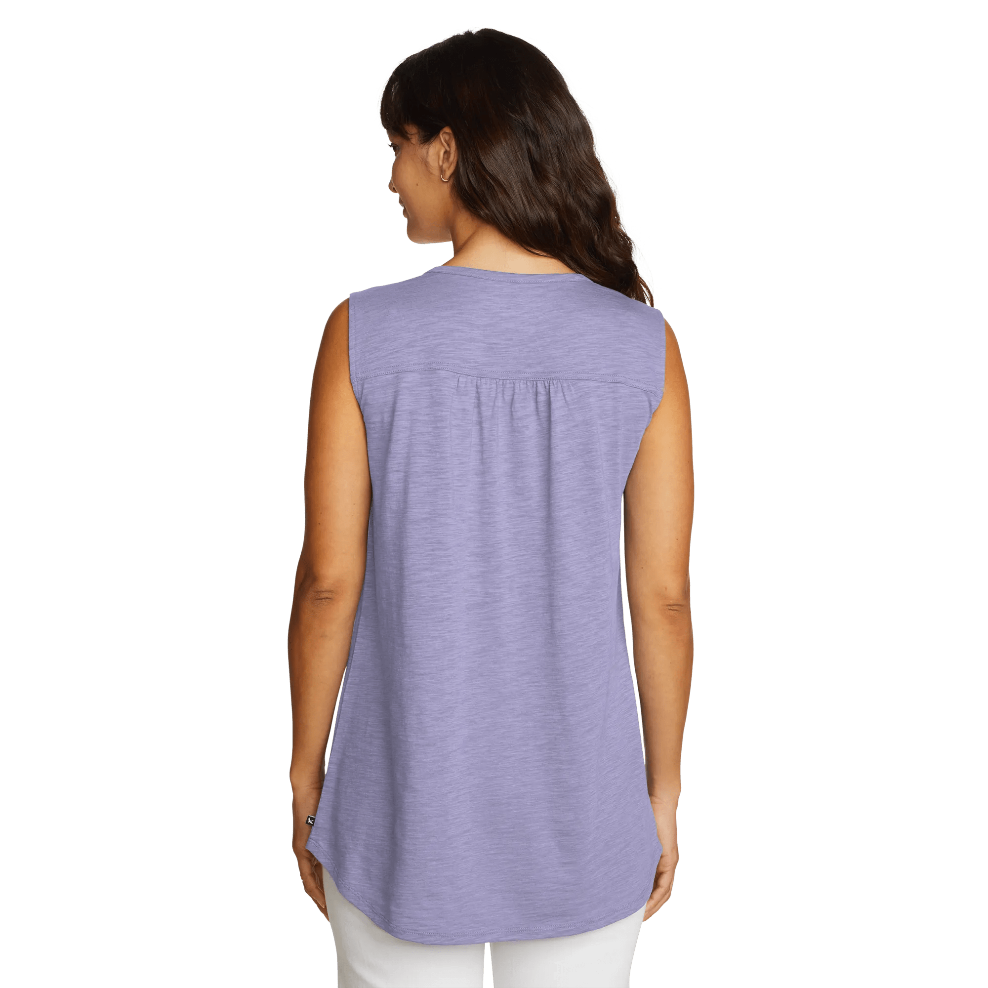 Women's Gate Check Sleeveless Split-Neck Tunic - Image 2