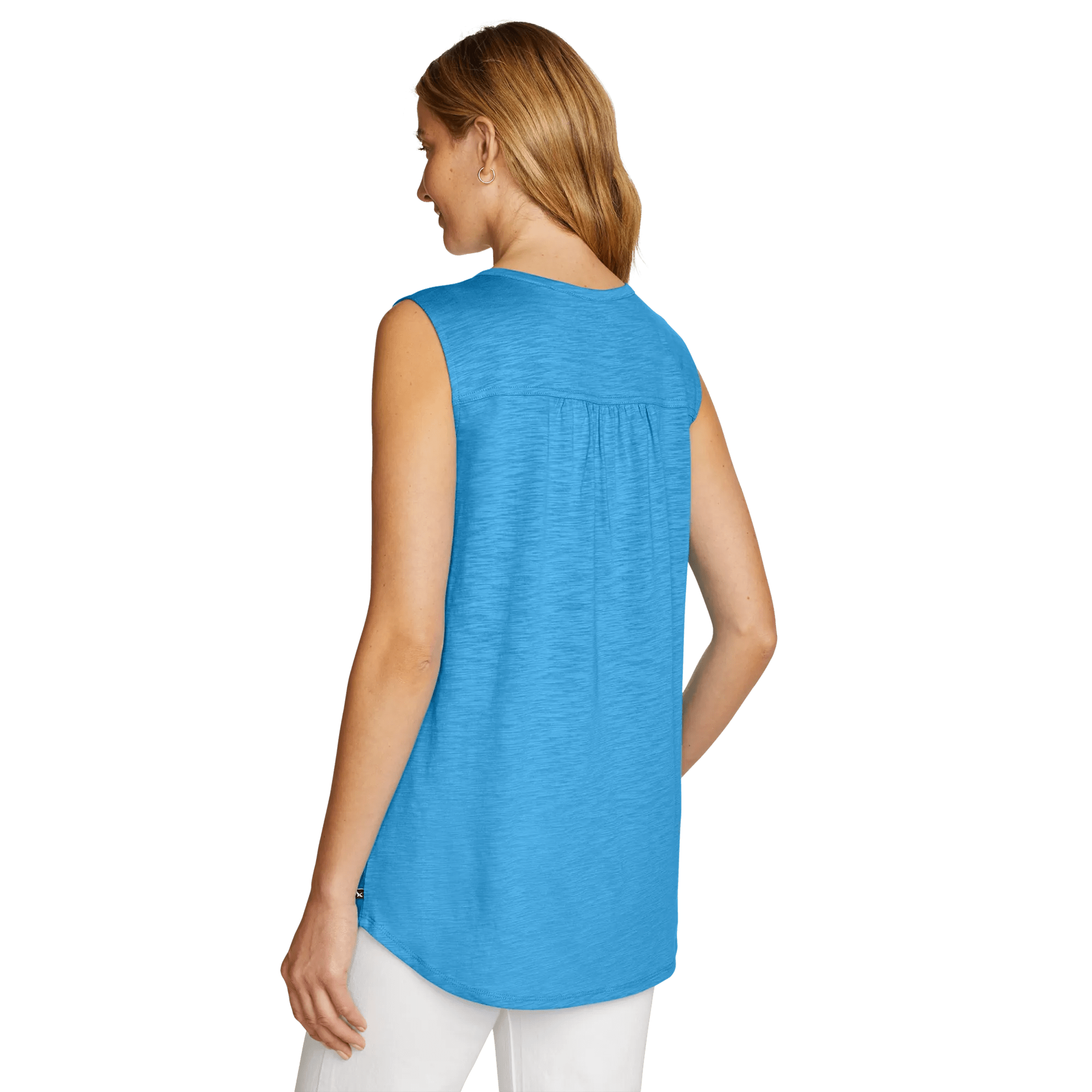Women's Gate Check Sleeveless Split-Neck Tunic - Image 2