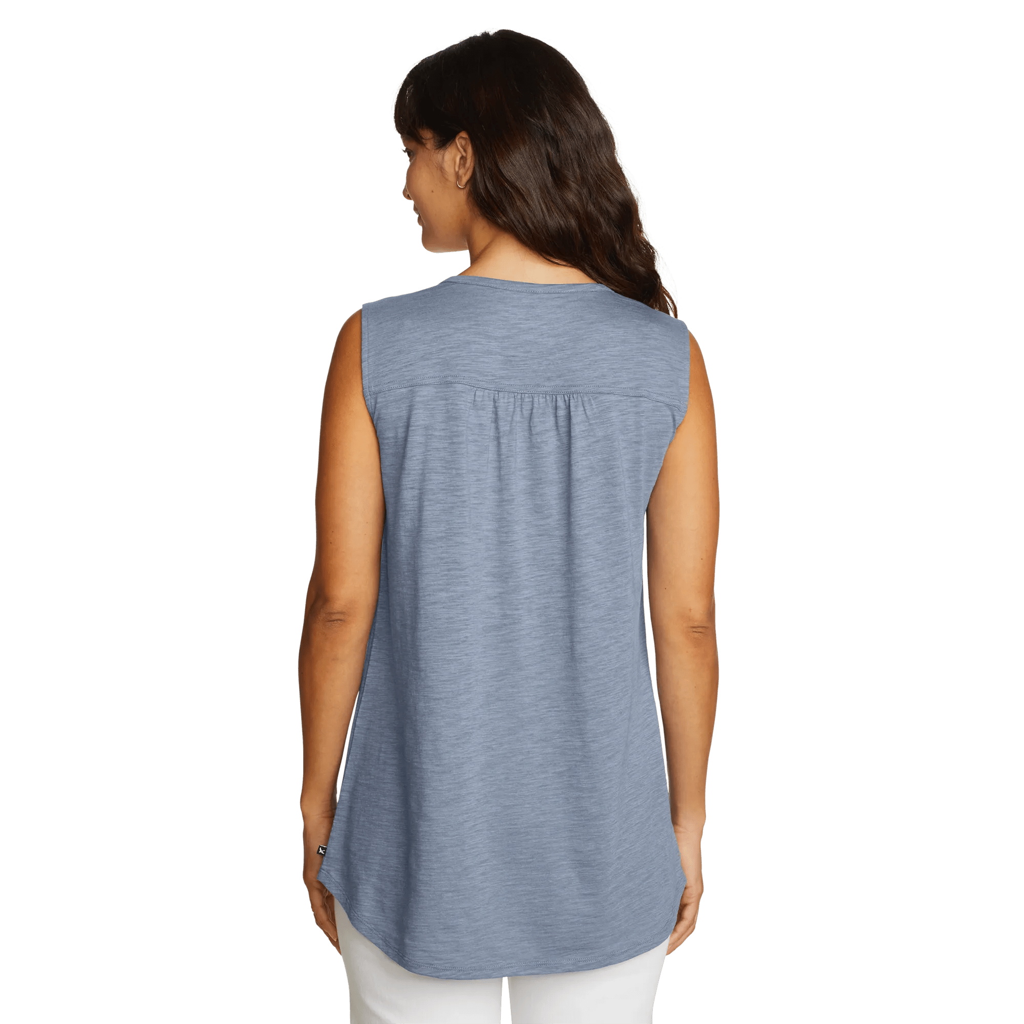Women's Gate Check Sleeveless Split-Neck Tunic - Image 2