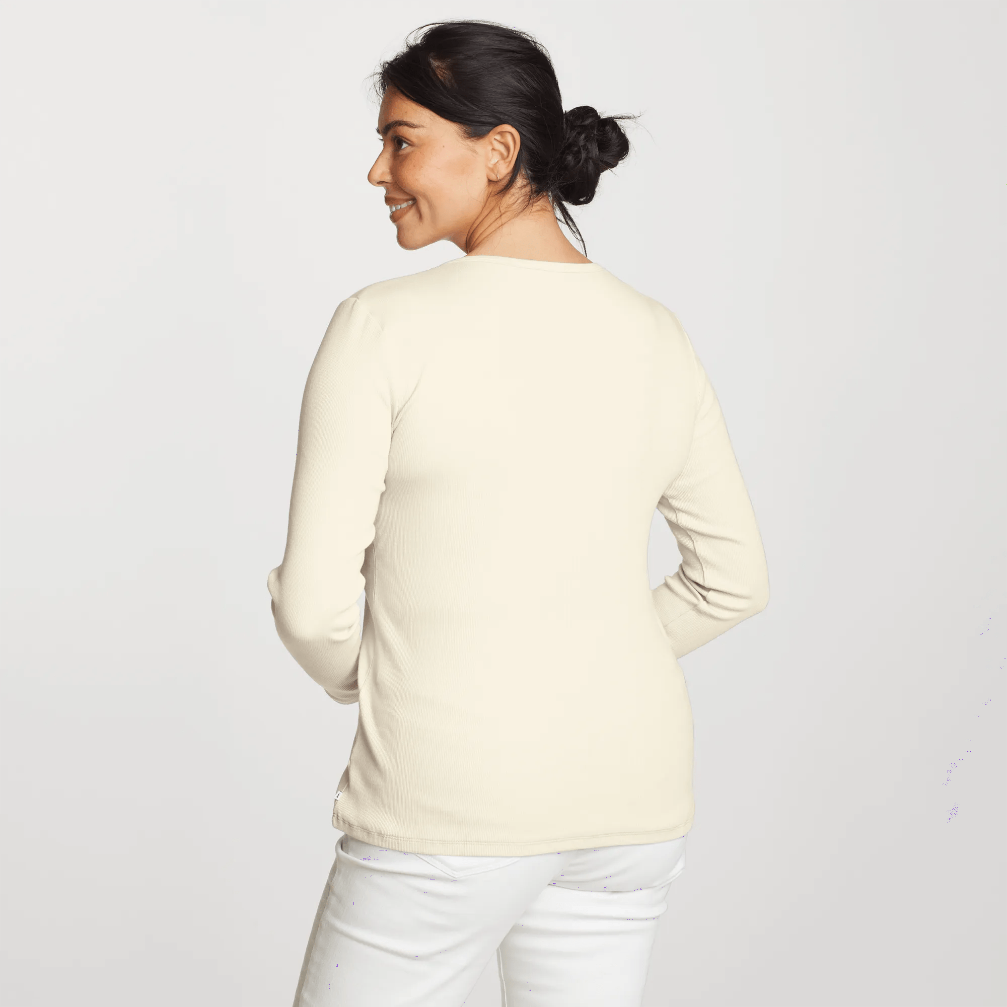 Women's Essentials Ribbed Crew Long-Sleeve Shirt - Image 2