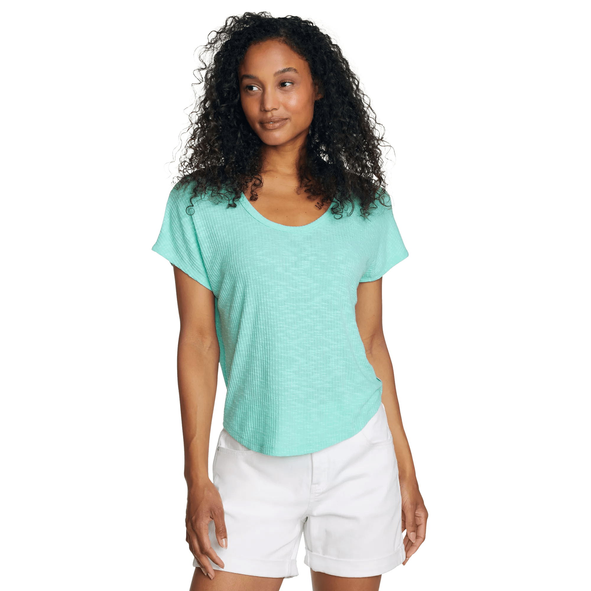 Women's Revive Ribbed Scoop-Neck T-Shirt - Image 3