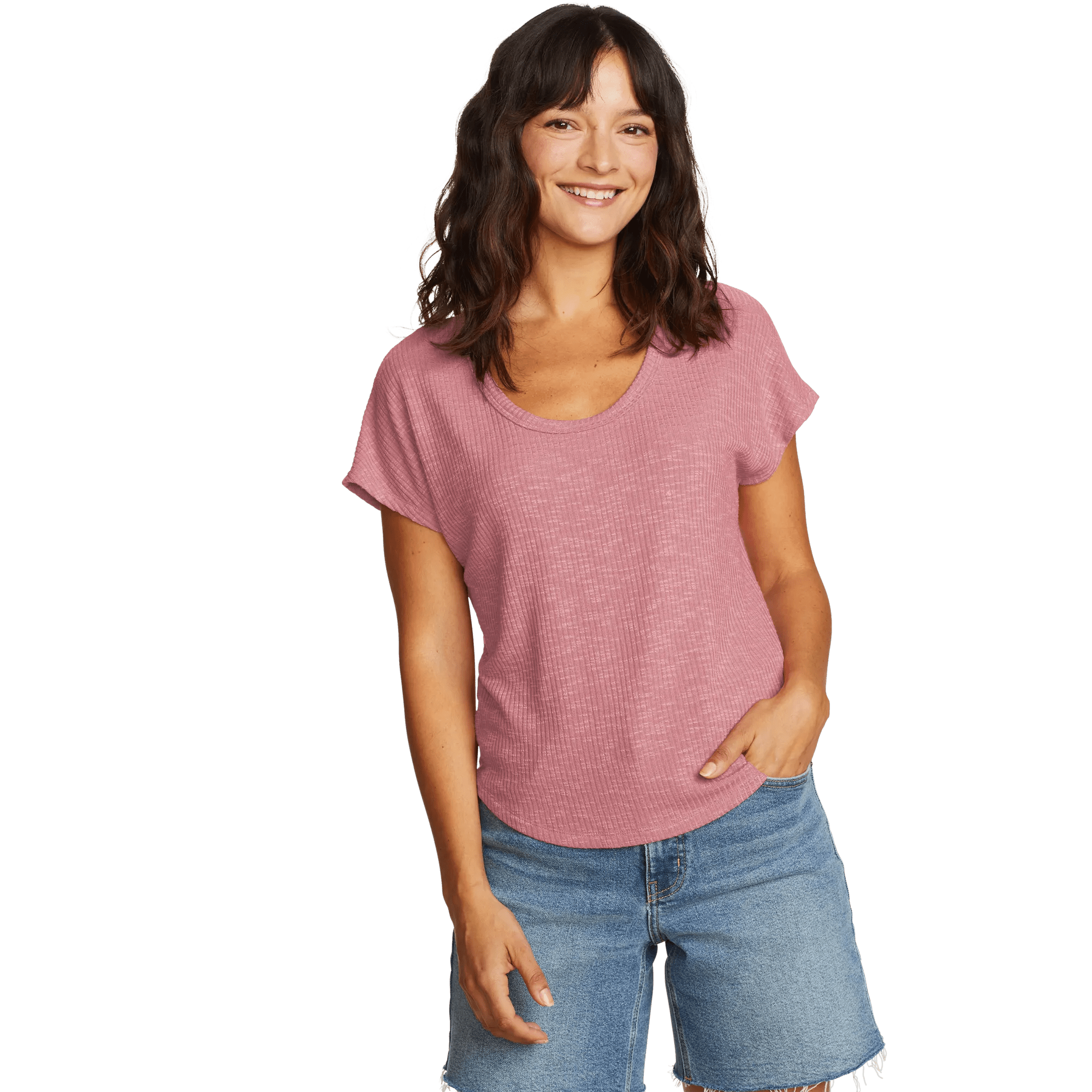 Women's Revive Ribbed Scoop-Neck T-Shirt - Image 3