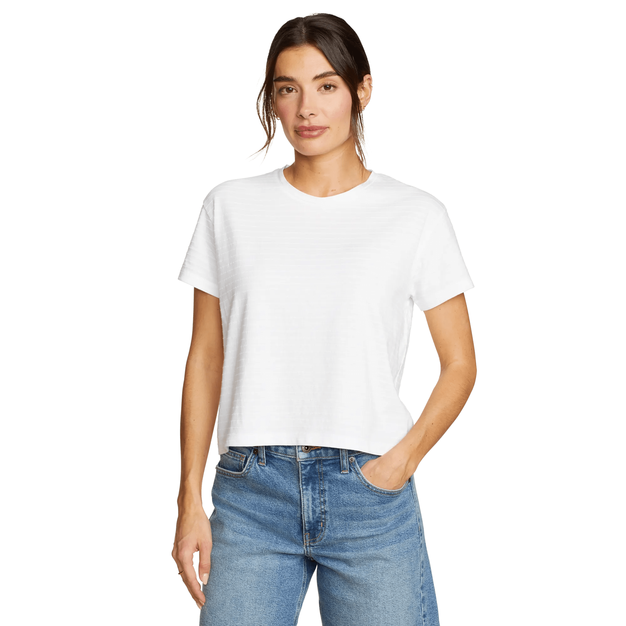 Women's Jacquard Ripple Short-Sleeve Crew - Image 3