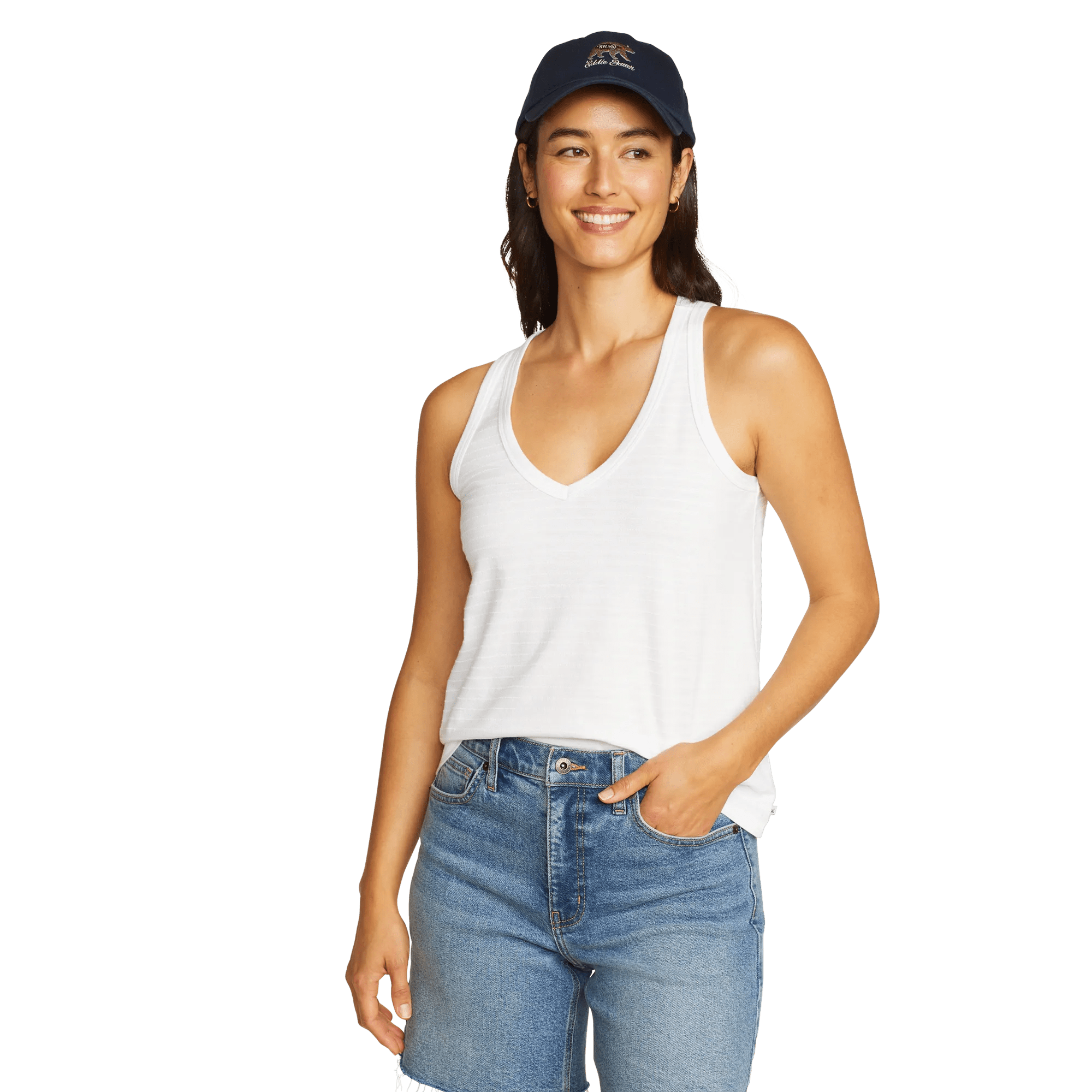 Women's Jacquard Ripple V-Neck Tank - Image 3