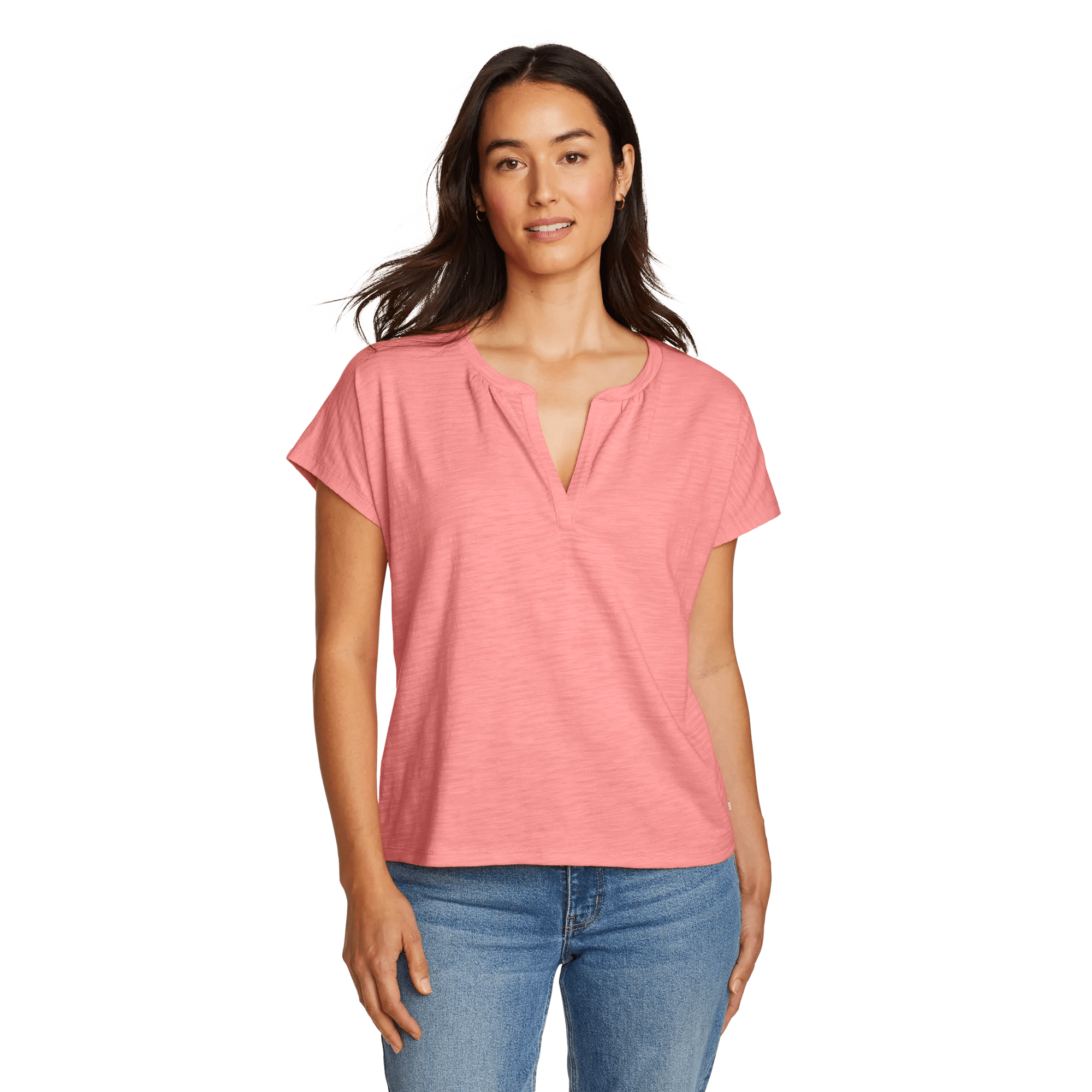 Women's Sunny Slub-Texture Notch Neck Top - Image 3