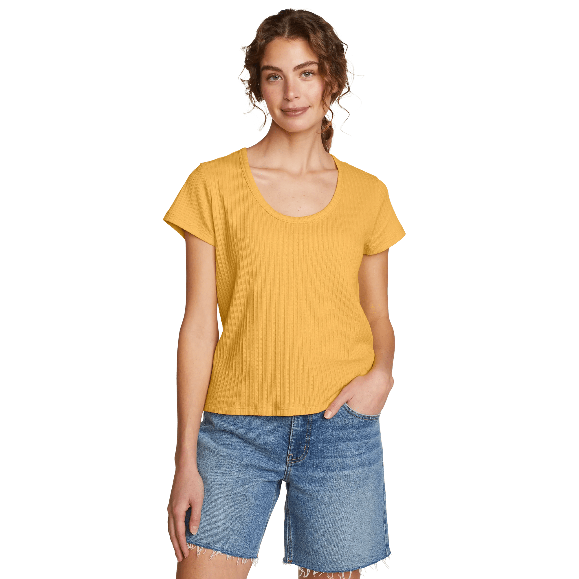 Women's Seaside Ribbed Scoop Neck T-Shirt - Image 3