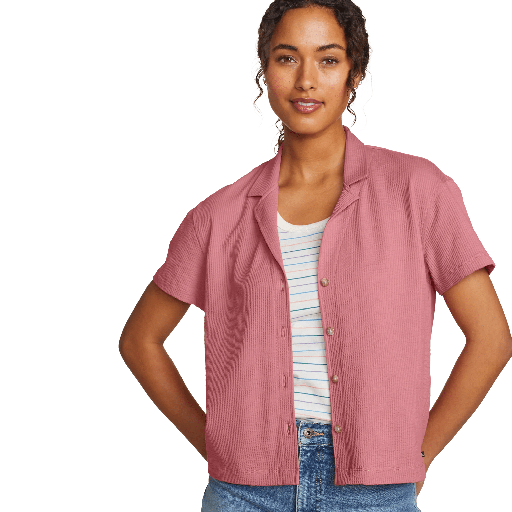 Women's Seersucker Camp Shirt - Image 3