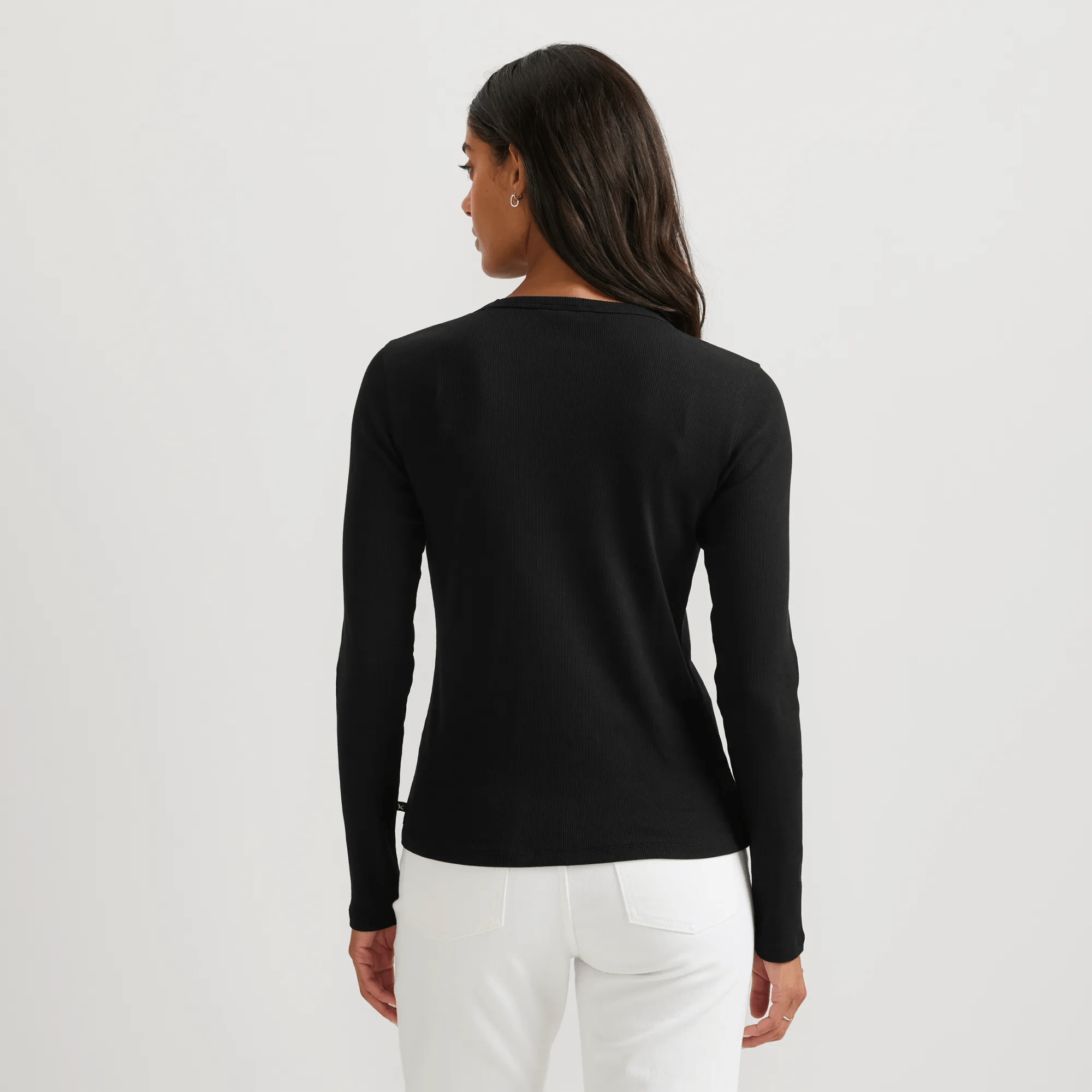 Women's Essential Ribbed Long-Sleeve Layering T-Shirt - Image 2