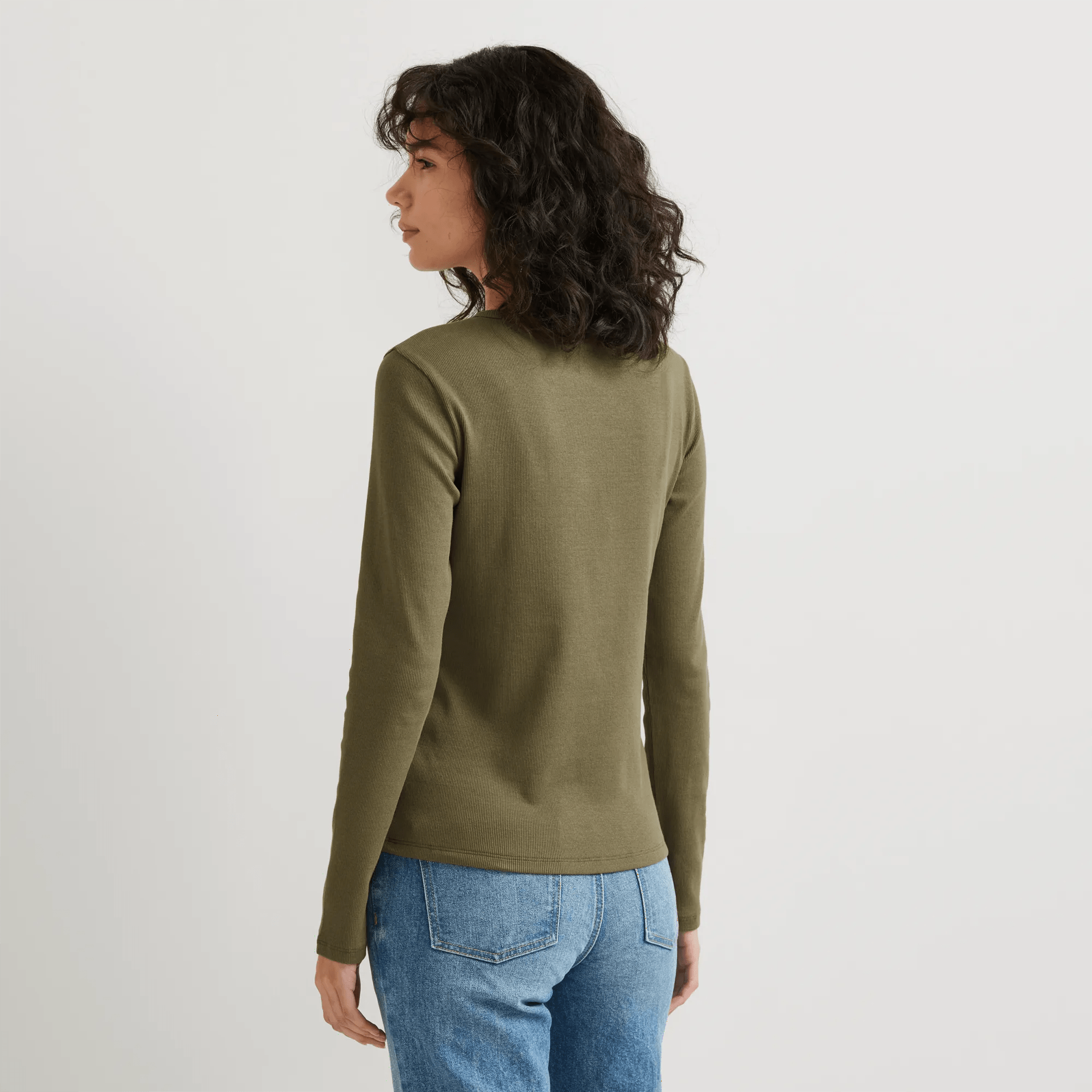 Women's Essential Ribbed Long-Sleeve Layering T-Shirt - Image 2