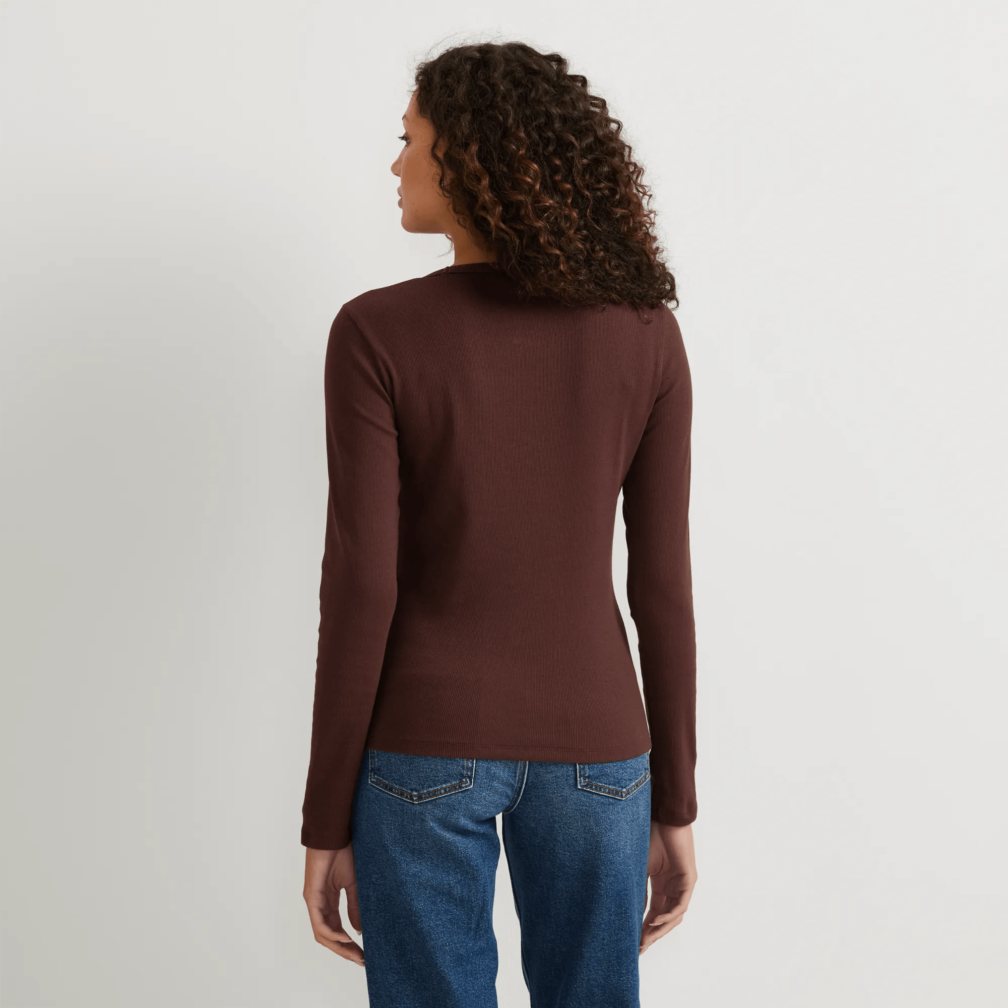 Women's Essential Ribbed Long-Sleeve Layering T-Shirt - Image 2