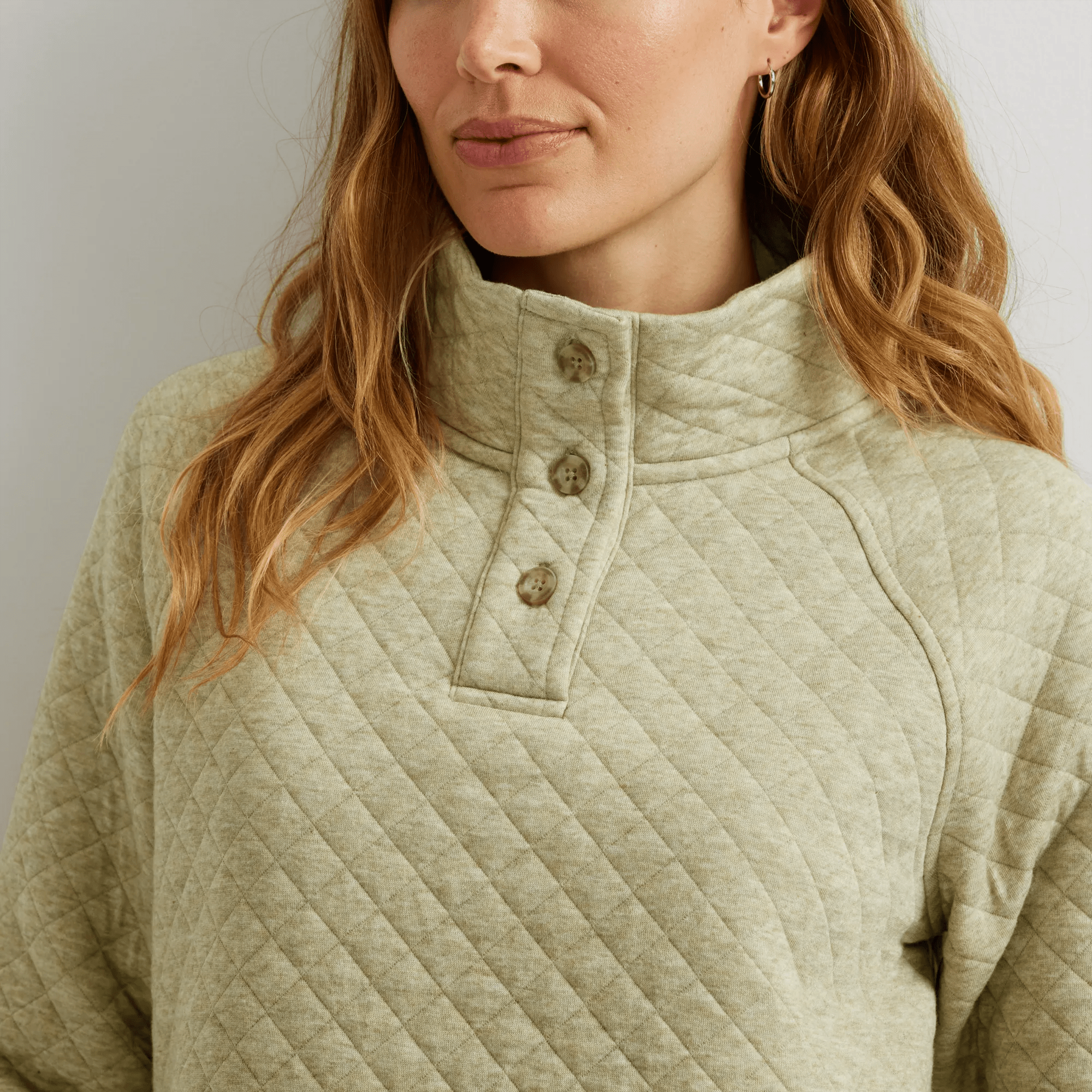 Women's Quilted Button-Up Mockneck - Image 3