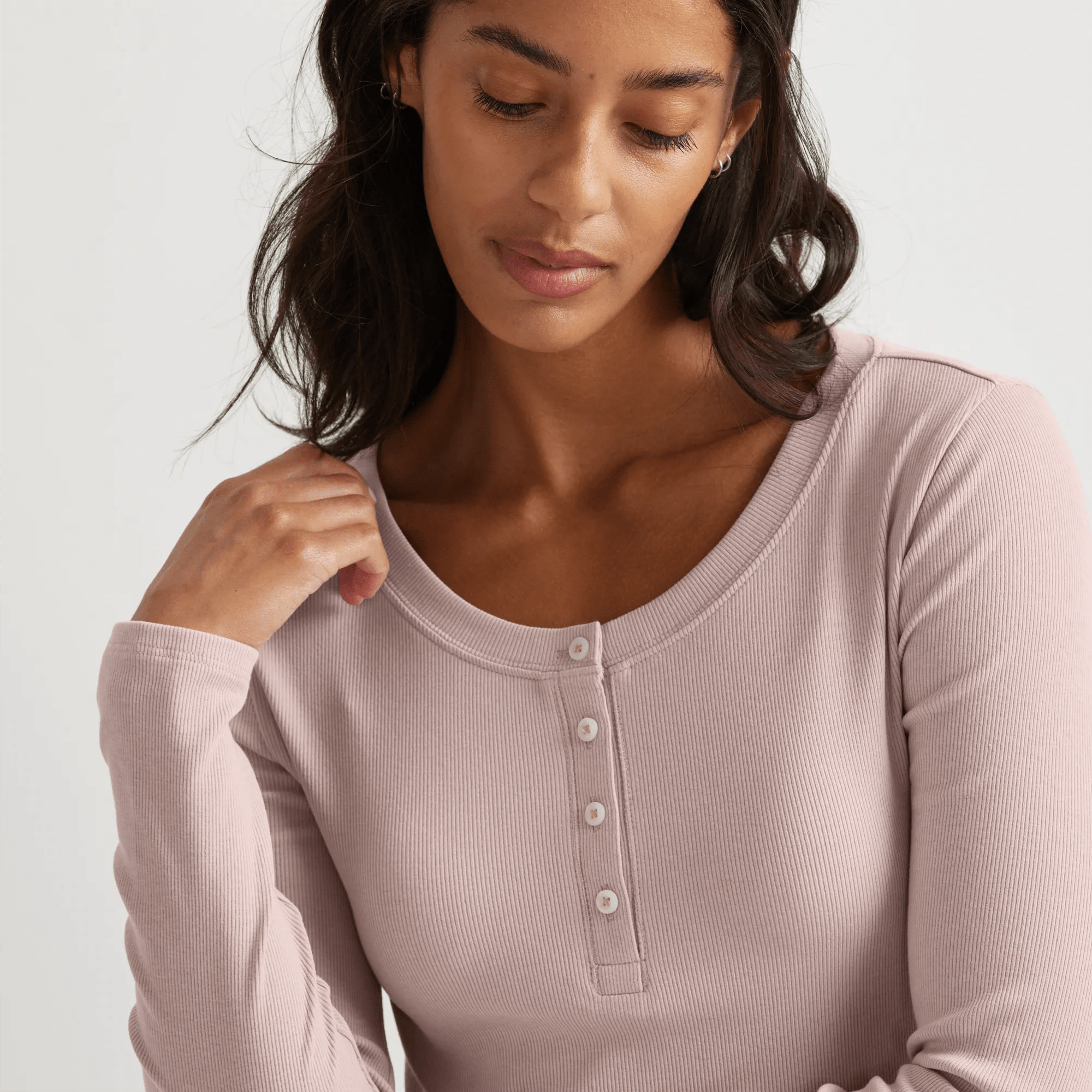 Women's Softline Ribbed Henley - Image 3