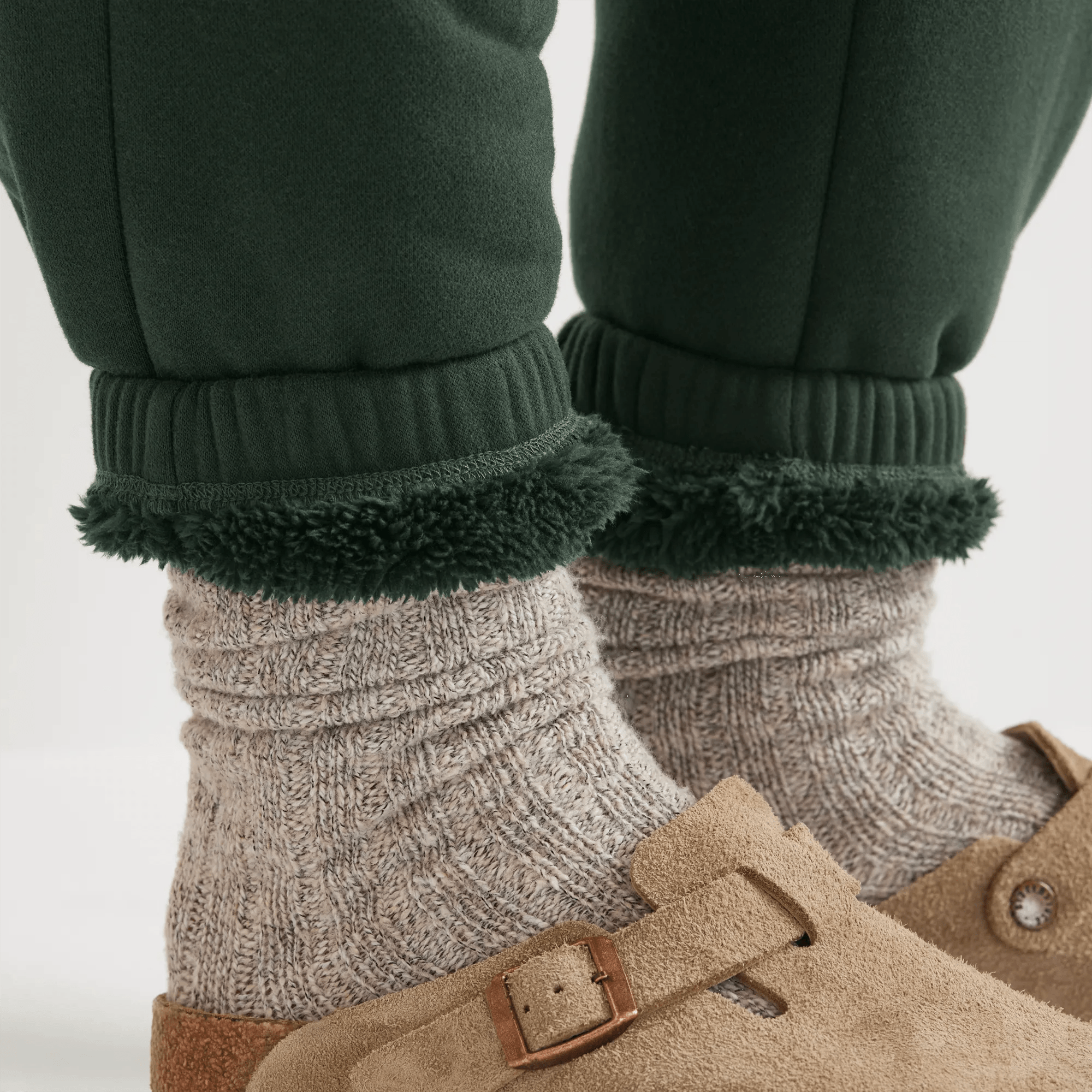 Women's Vintage Soft Faux Shearling-Lined Jogger Sweatpants - Image 5