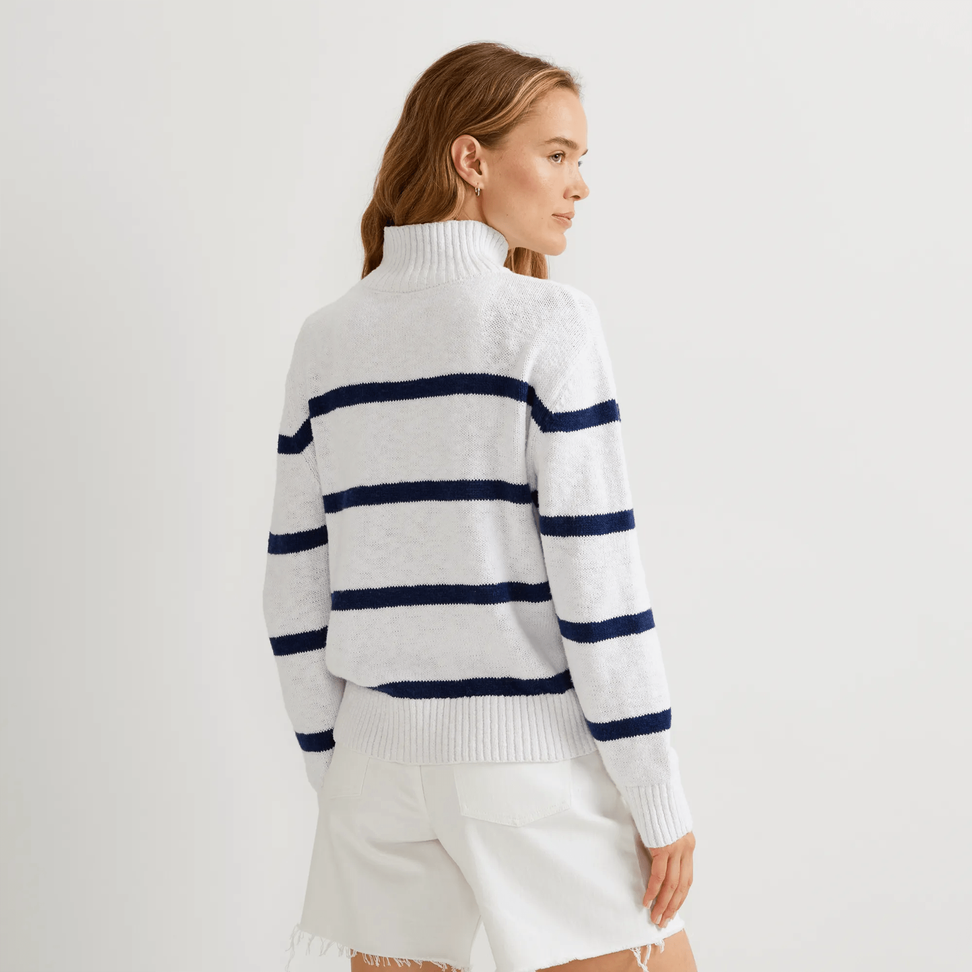 Women's Striped 1/4-Zip Sweater - Image 2
