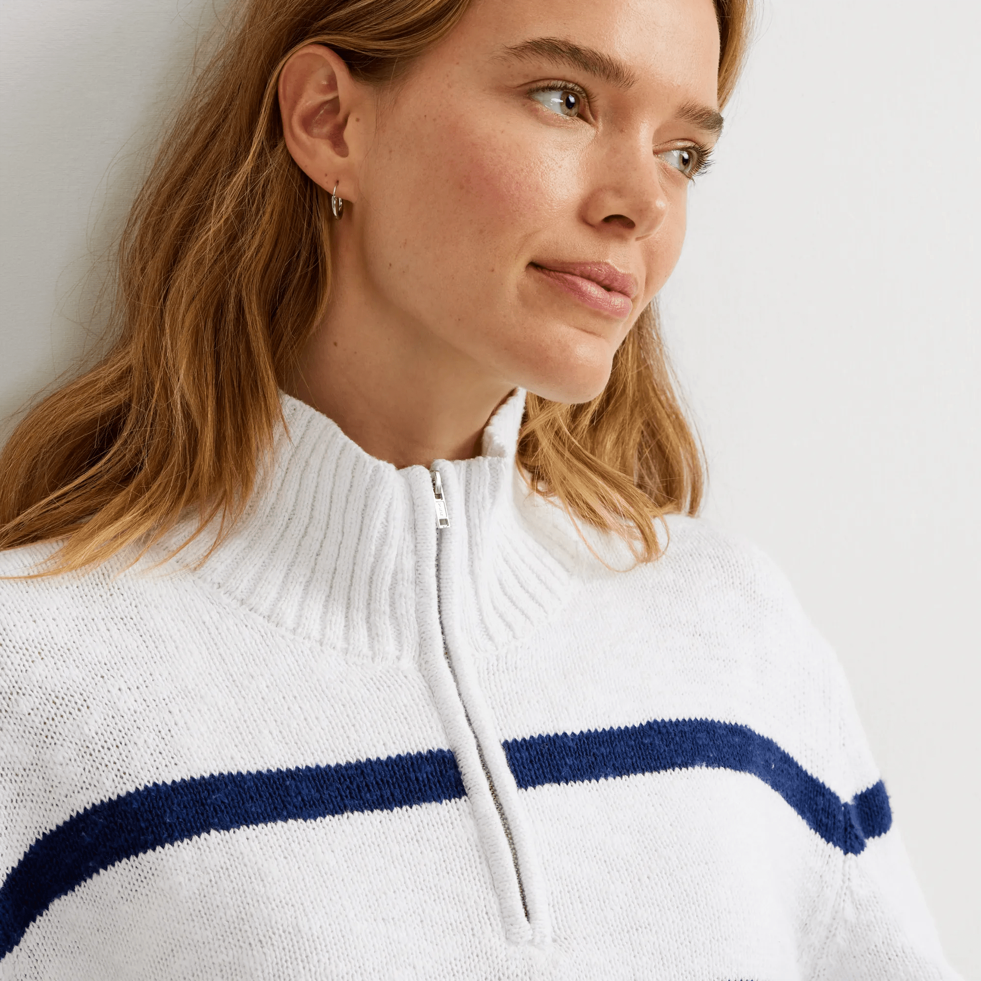 Women's Striped 1/4-Zip Sweater - Image 3
