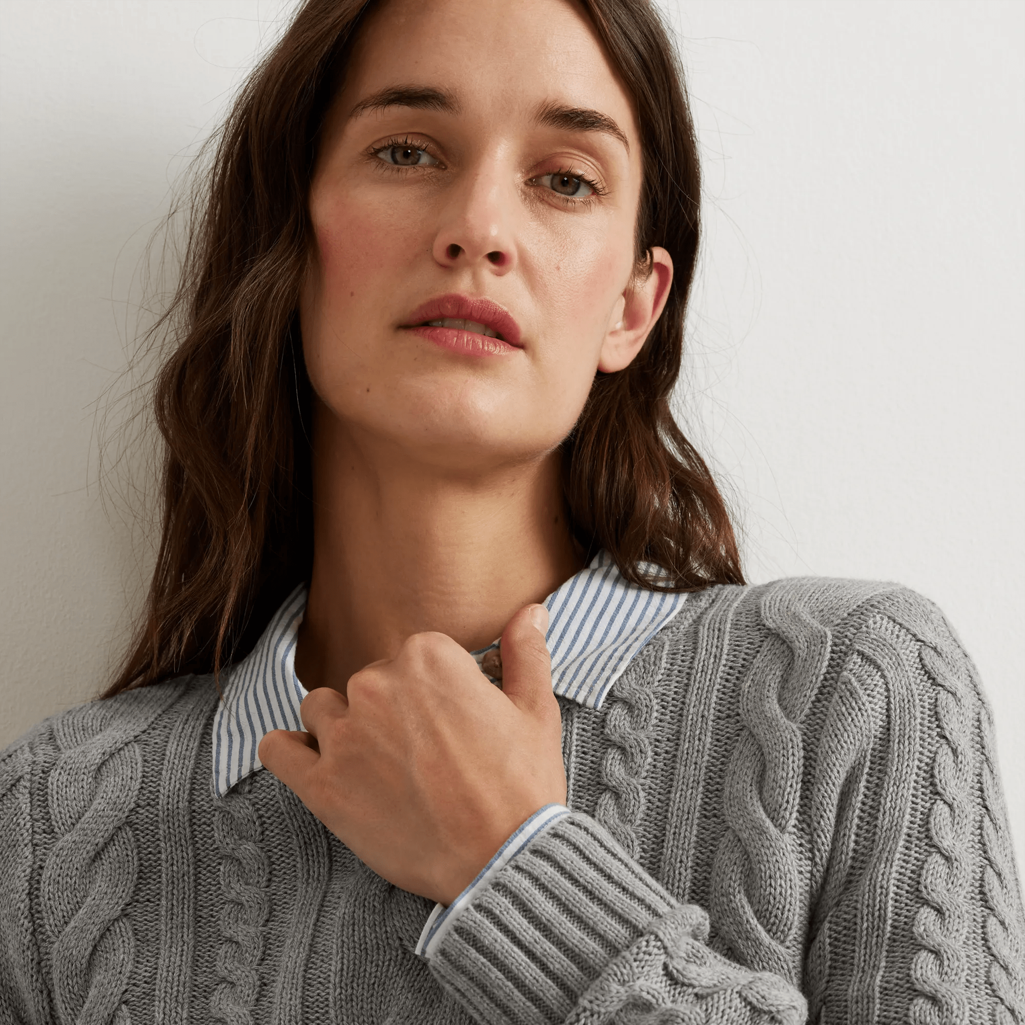 Women's Classic Cable Crew Sweater - Image 3