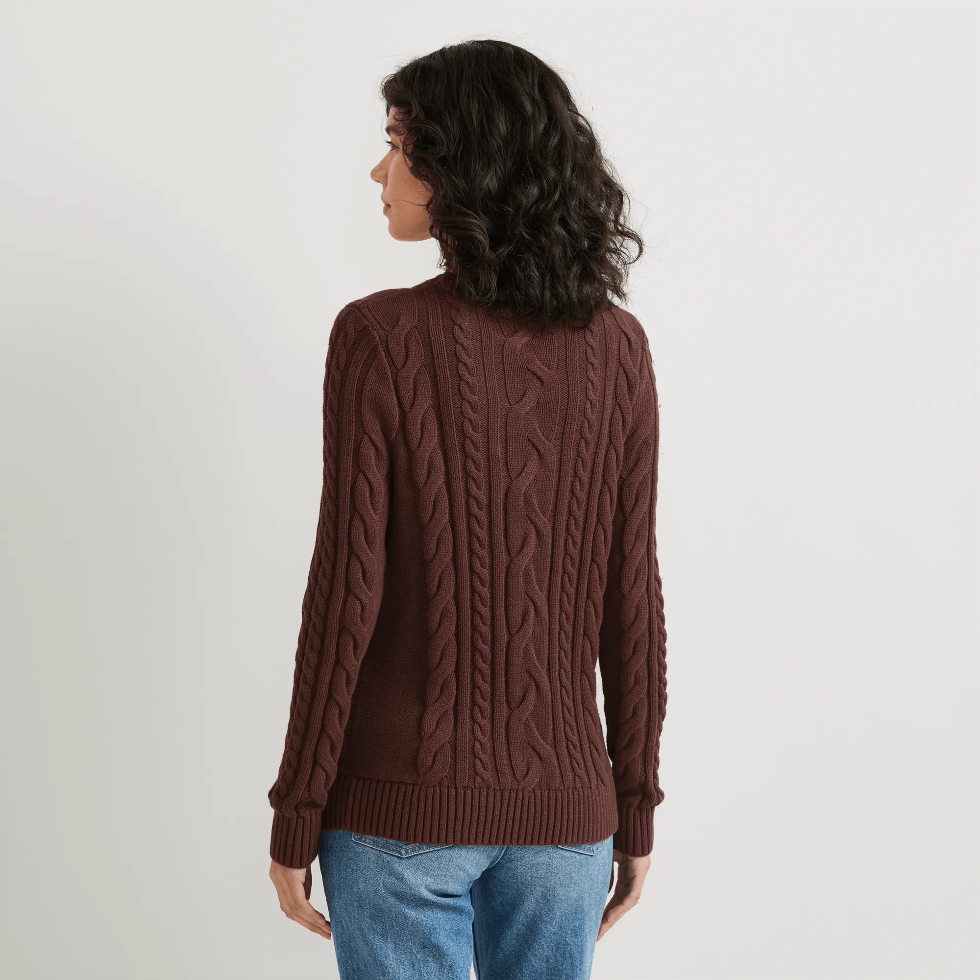 Women's Classic Cable Crew Sweater - Image 2