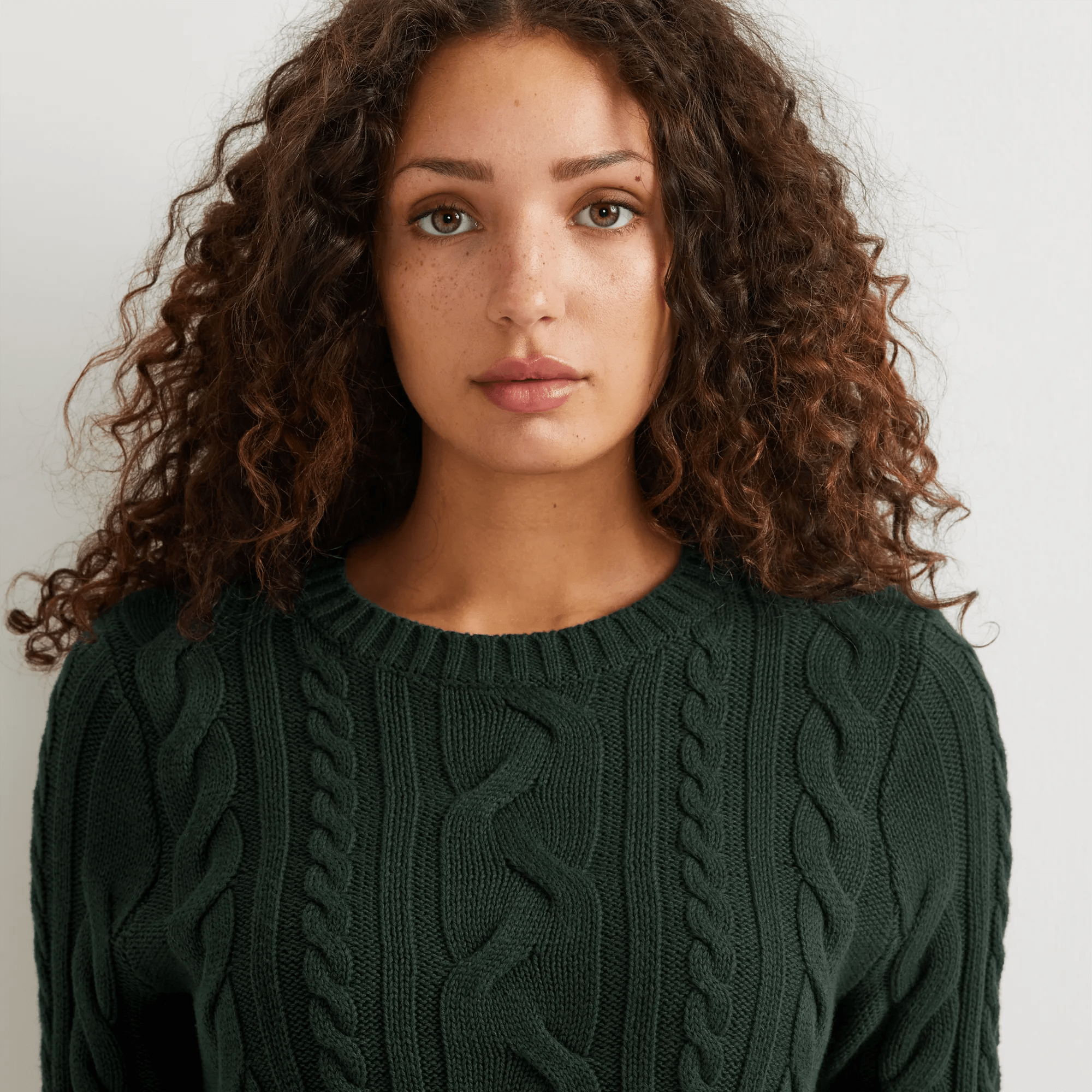 Women's Classic Cable Crew Sweater - Image 3