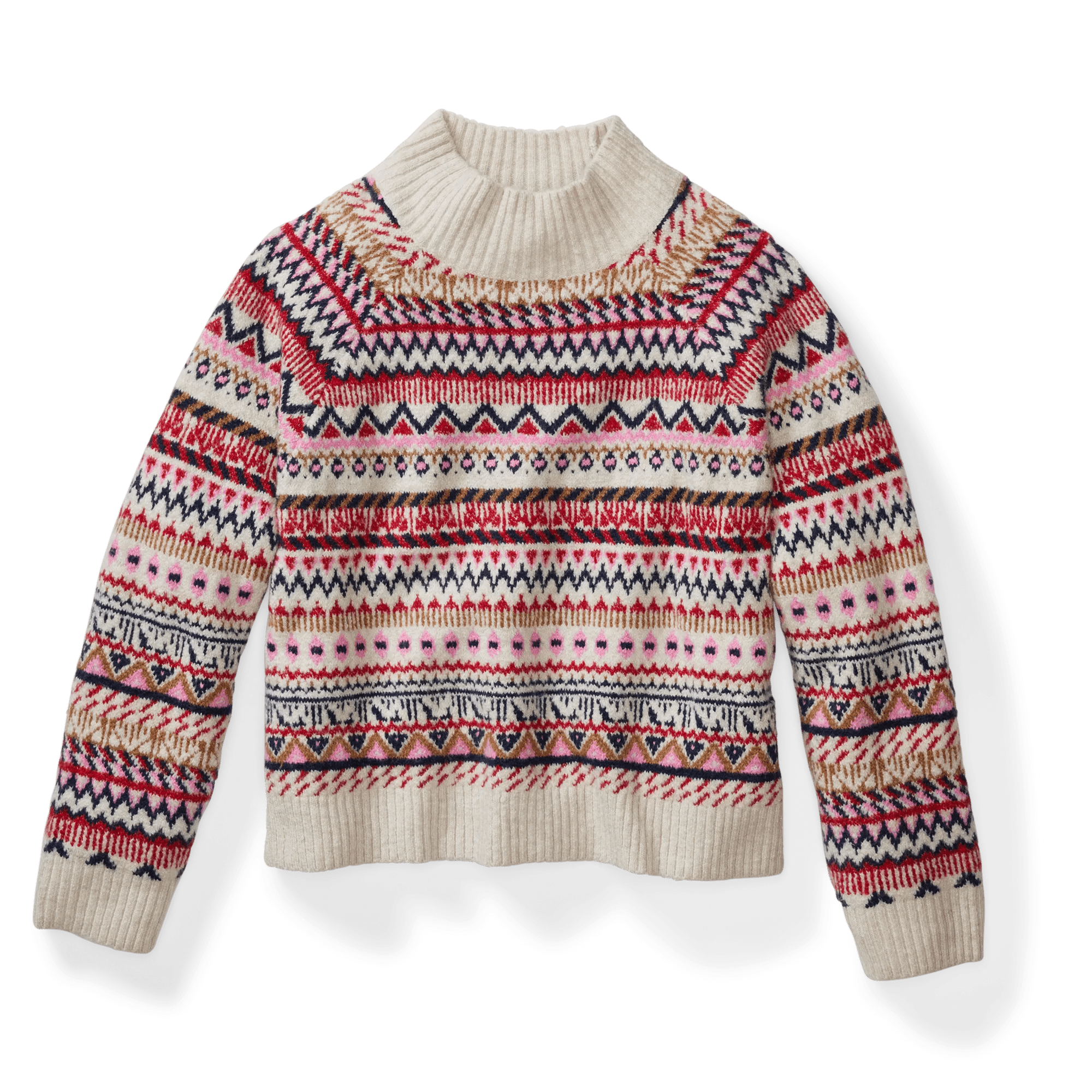 Women's Warm Tidings Mock Neck Sweater - Fair Isle Pattern - Image 5