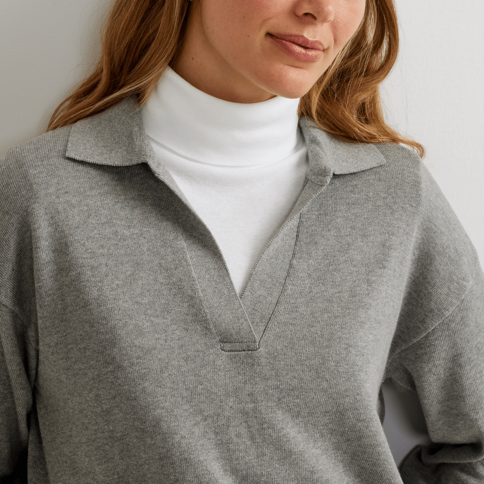 Women's Everyday Johnny Collar Sweater - Image 3