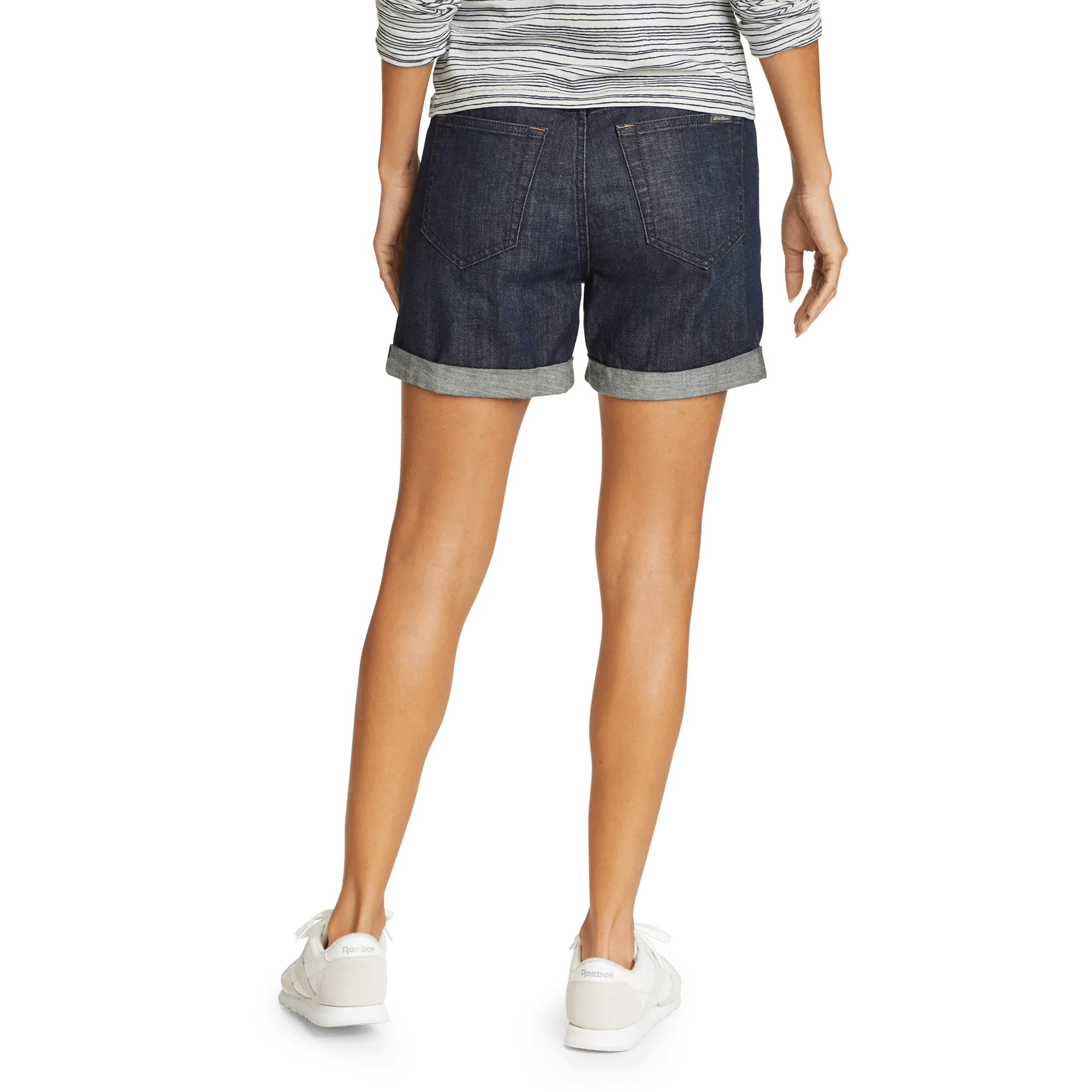 Women's Boyfriend Rolled Denim Shorts - Relaxed Fit - Image 2