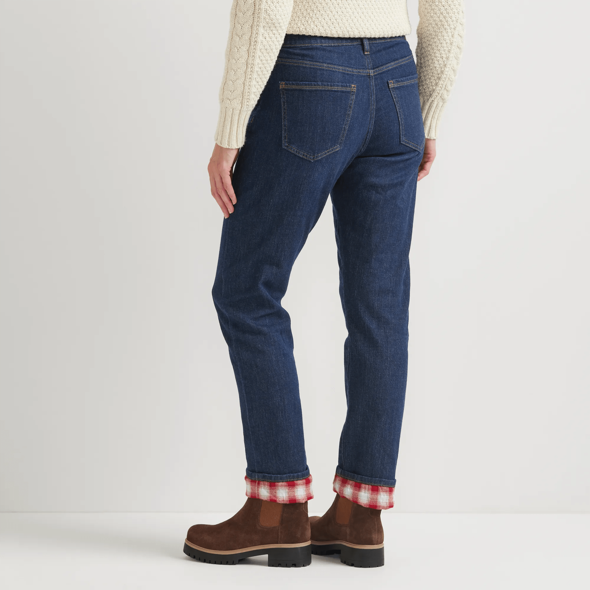 Women's Boyfriend Flannel-Lined Straight Leg Jeans - Image 2
