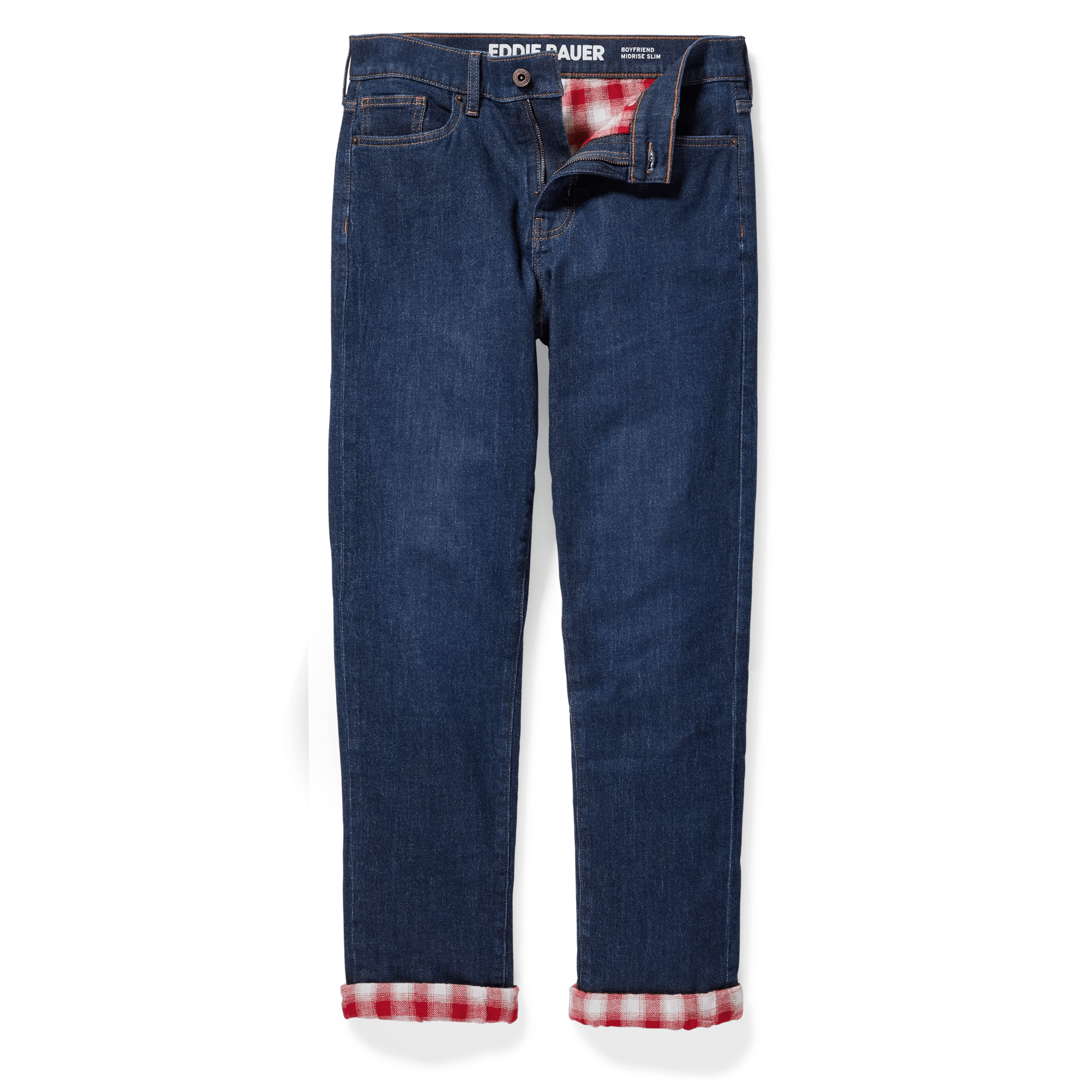 Women's Boyfriend Flannel-Lined Straight Leg Jeans - Image 4