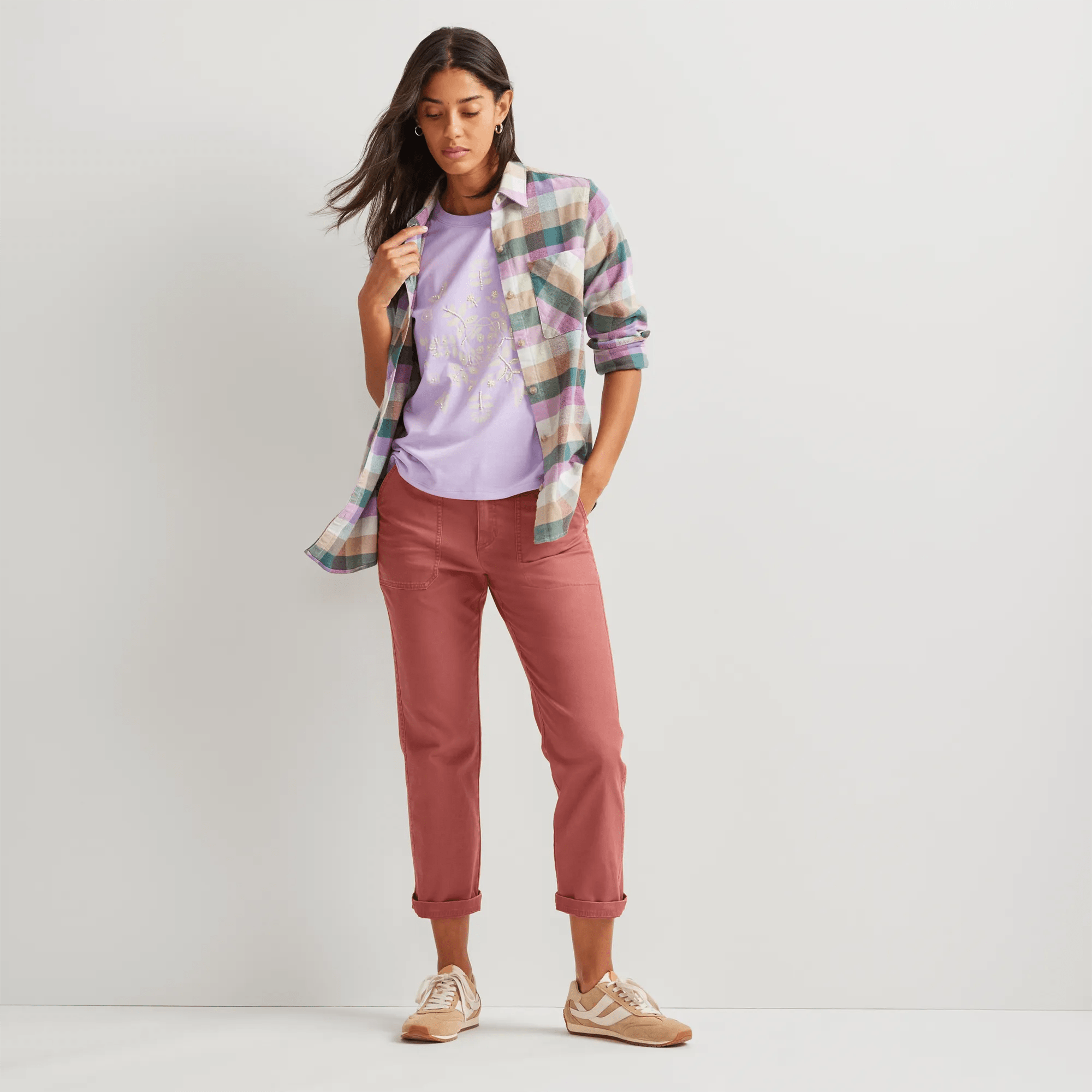 Women's Utility Stretch Canvas Kick Cropped Pants - Image 4