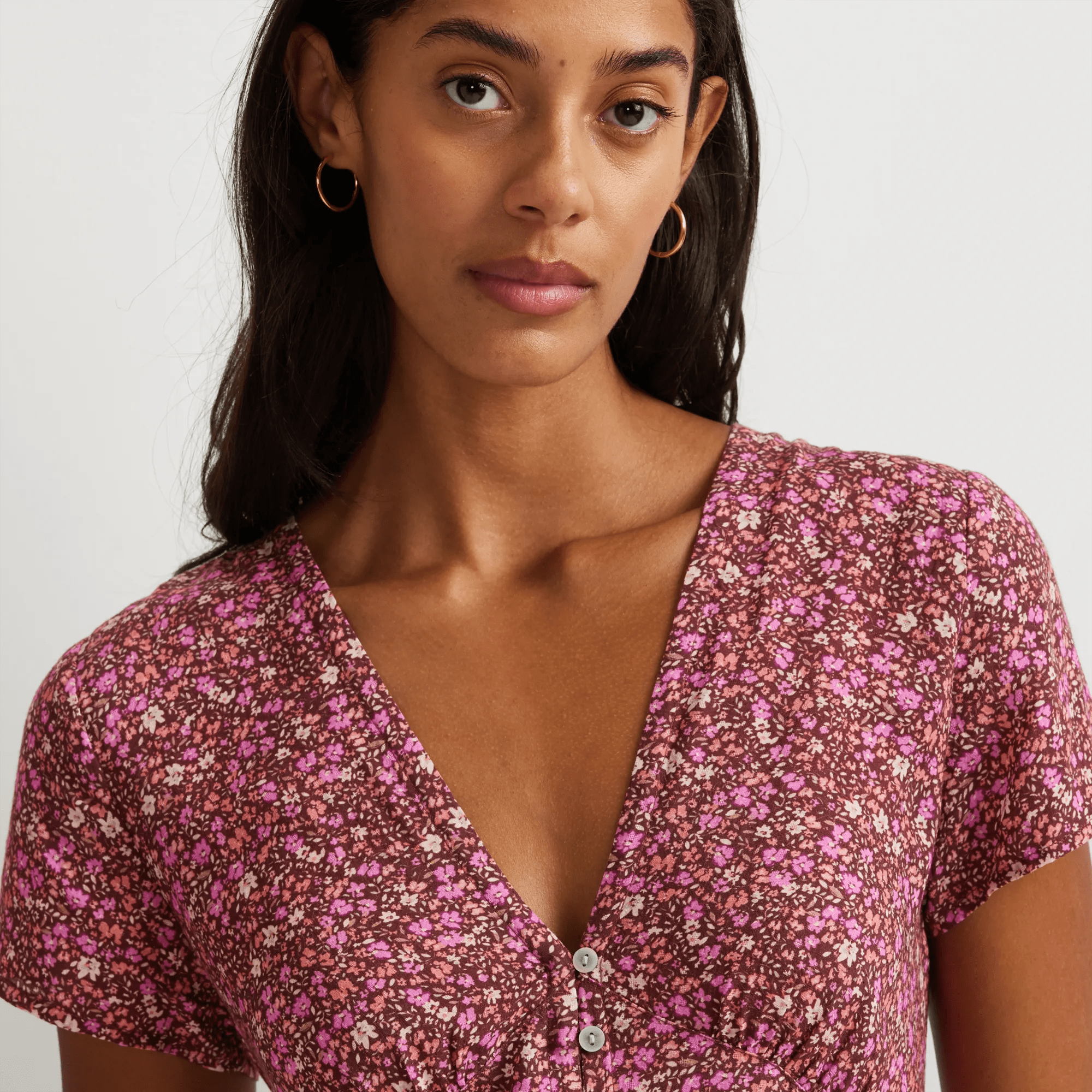 Women's Button Front Midi Dress - Image 3
