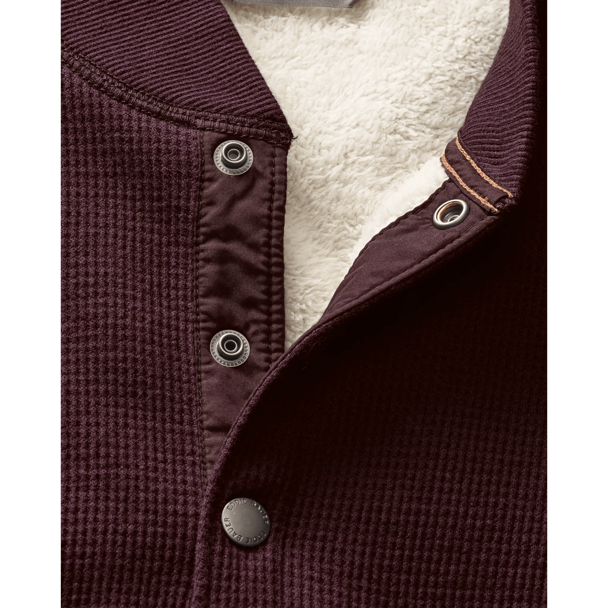 Men's Faux Shearling-Lined Thermal Henley - Image 3