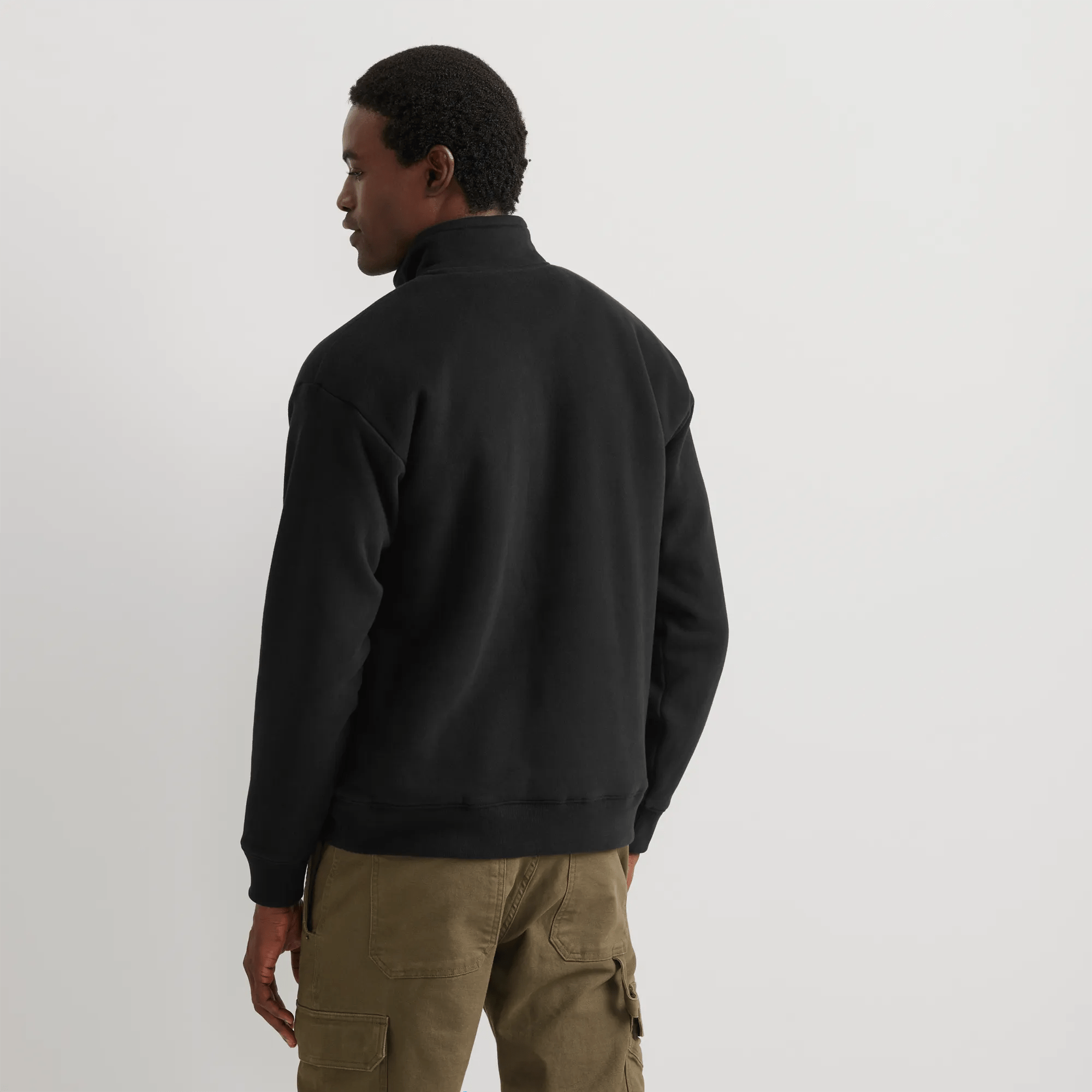 Men's Vintage Soft Faux Shearling-Lined 1/4-Zip Sweatshirt - Image 2